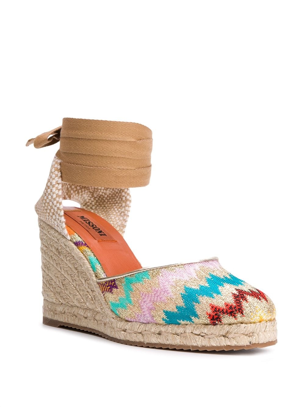 chevron wedge espadrilles - 2