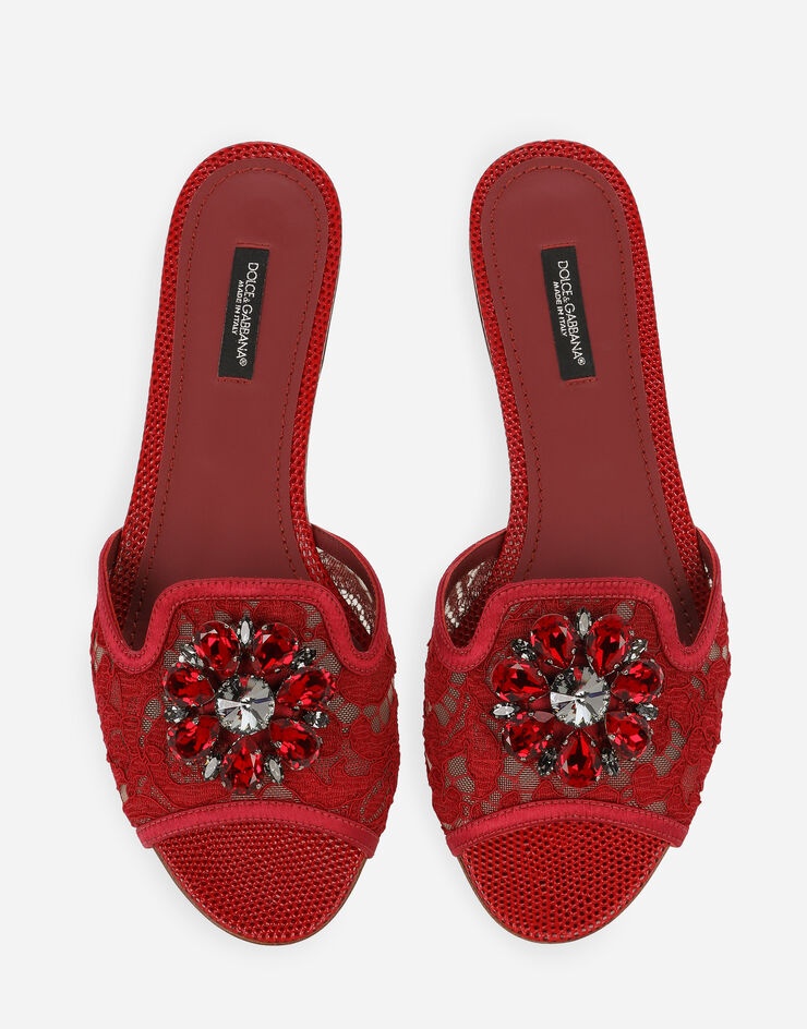 Slippers in lace with crystals - 4