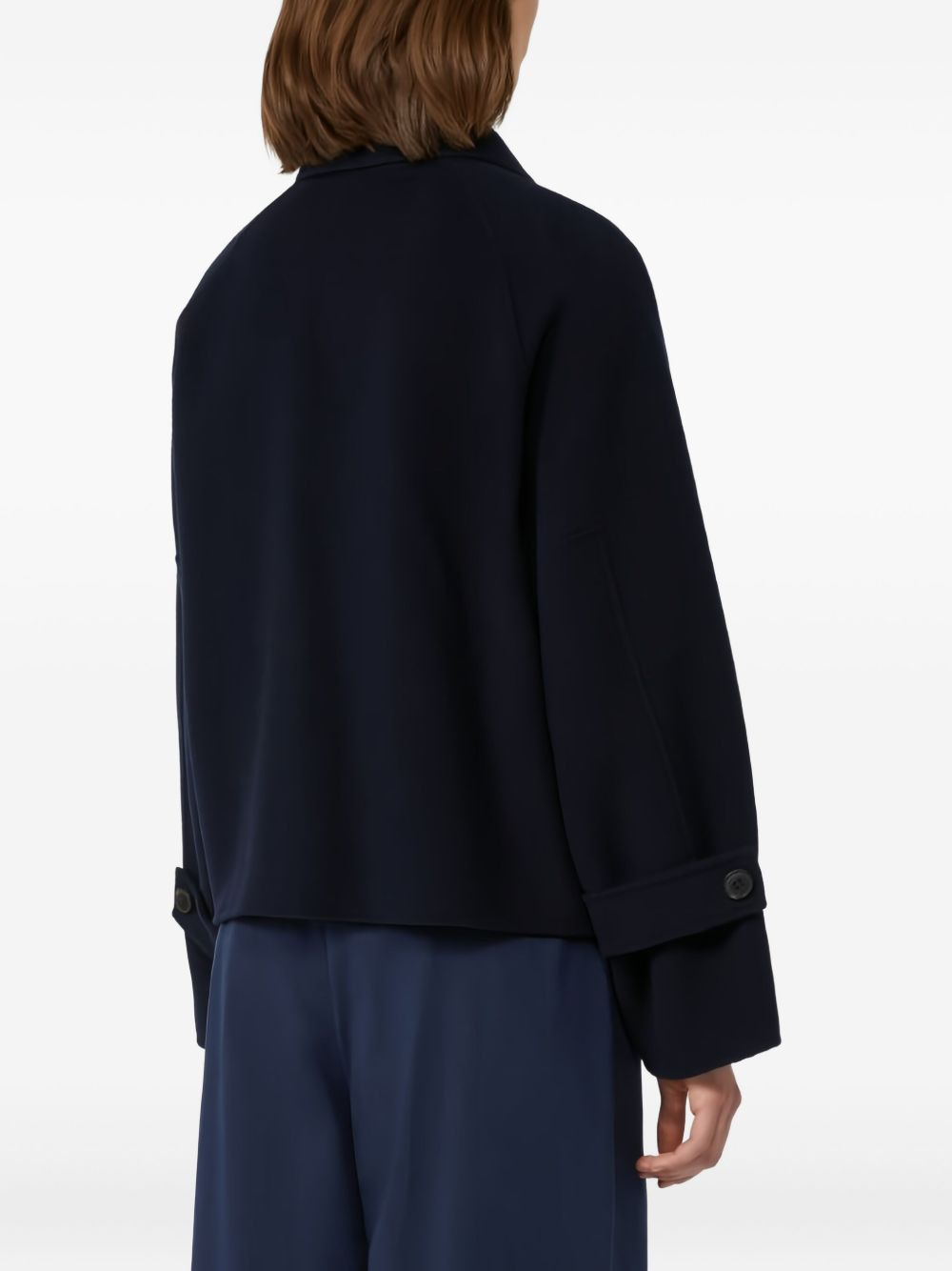 Wool broadcloth cropped coat - 4
