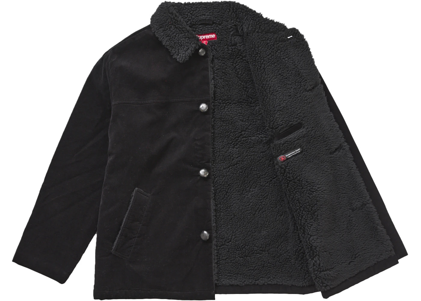 Supreme Kindermann Uncut Corduroy Car Coat Black - 2