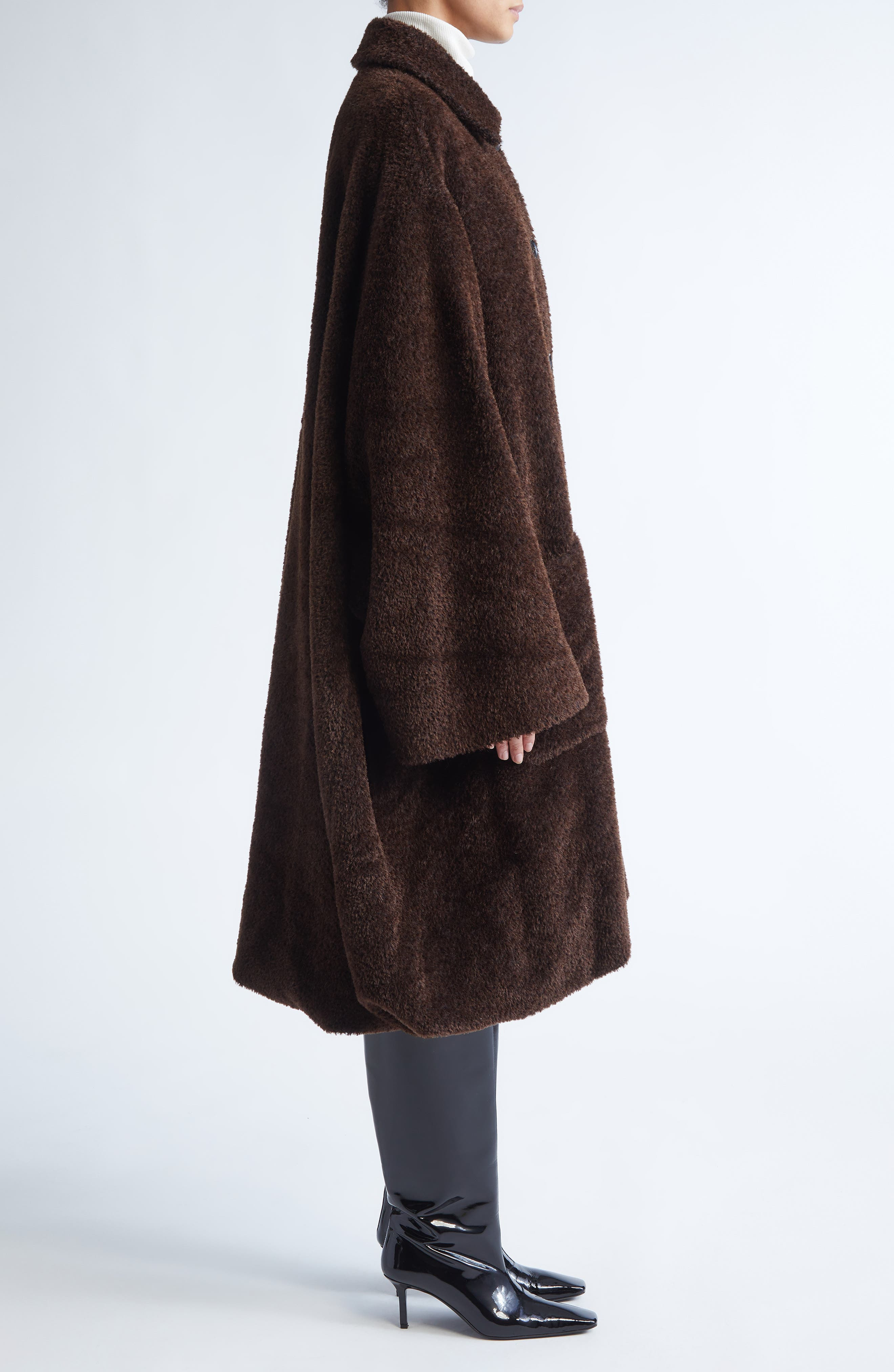 Proenza Schouler Verretta Alpaca & Virgin Wool Coat in Chocolate at Nordstrom - 4