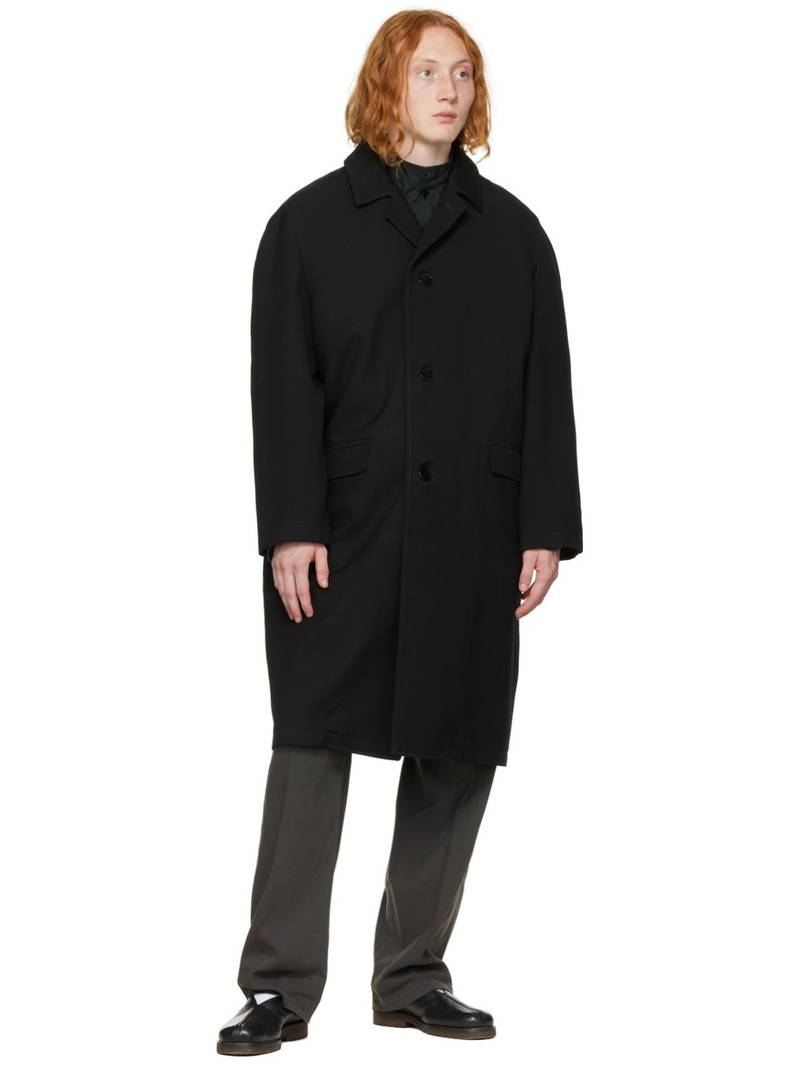 Lemaire Black Crombie Coat outlook