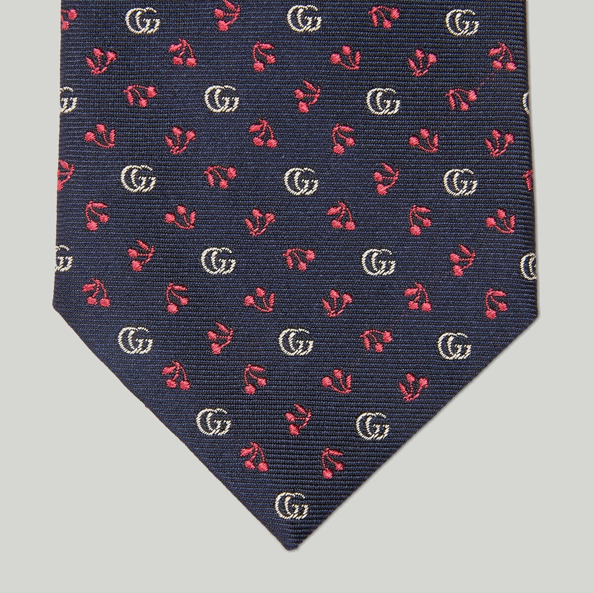 Double G cherry silk jacquard tie - 3