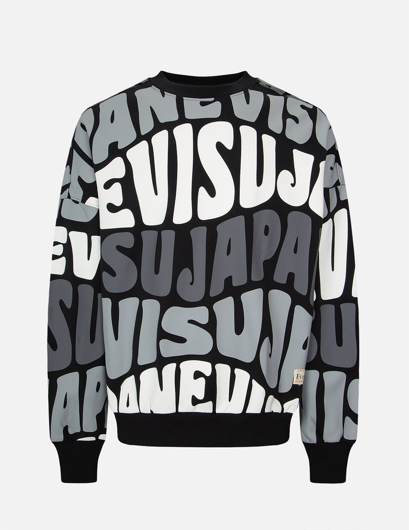ALLOVER WAVY TEXT PRINT SWEATSHIRT 1