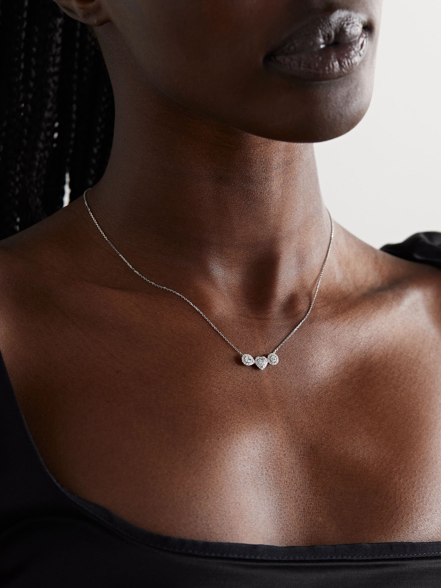 Aura 18-karat white gold diamond necklace Gold - 2