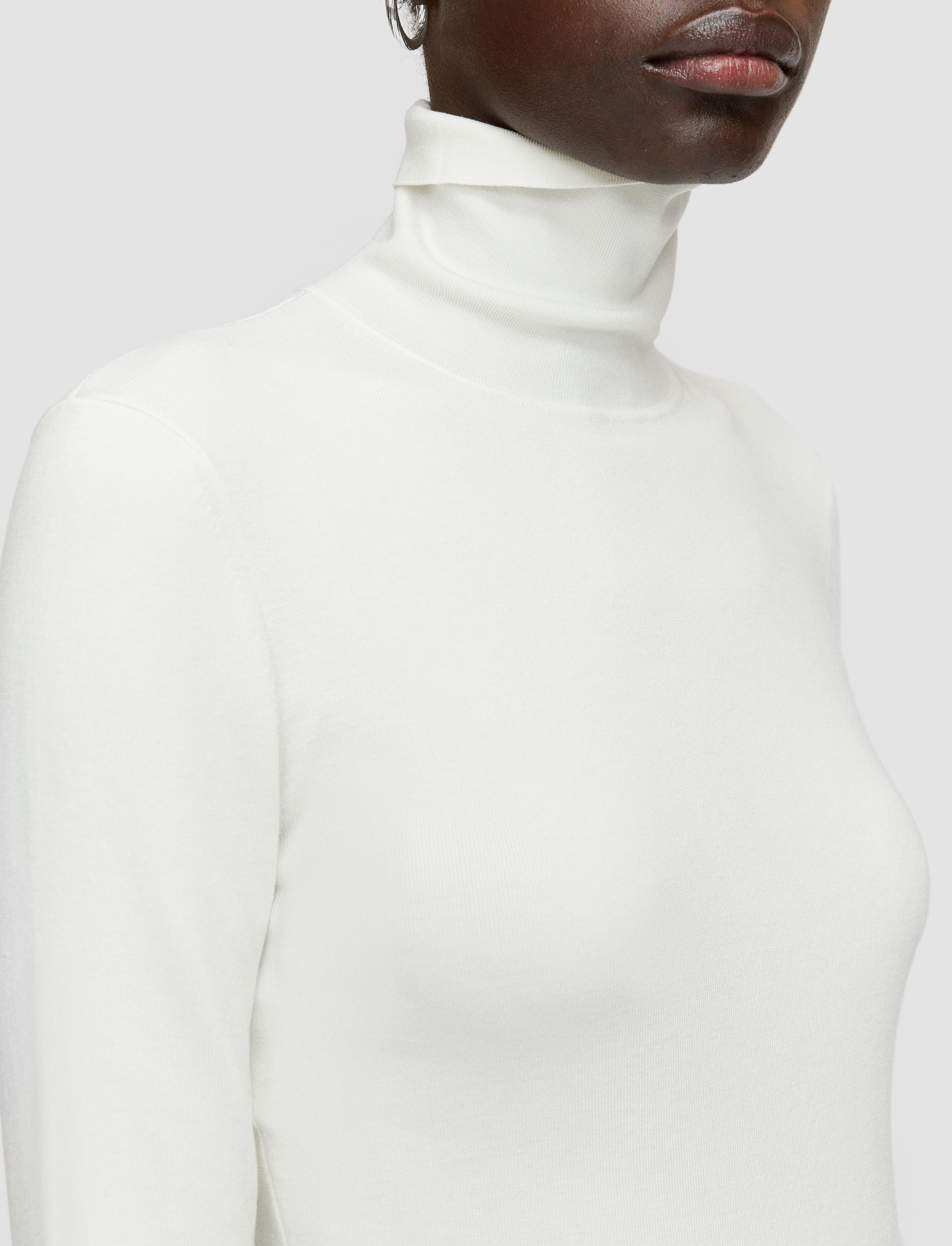 Silk Stretch High Neck Jumper - 5