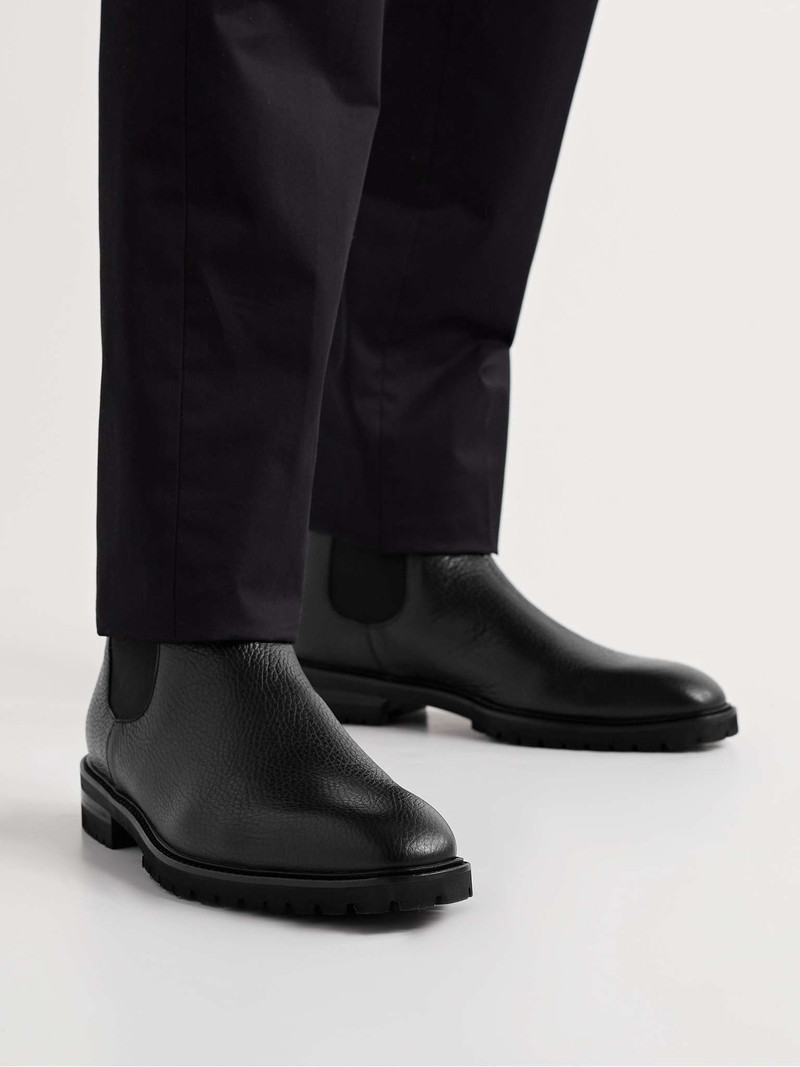 Manolo Blahnik Brompton Full-Grain Leather Chelsea Boots outlook