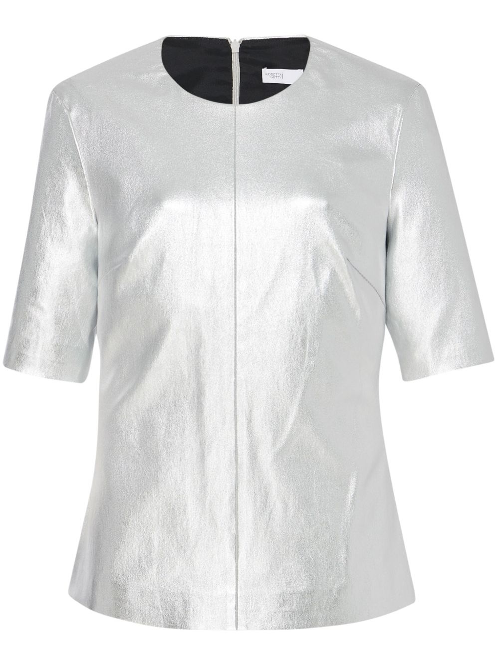 leather laminated T-shirt - 1