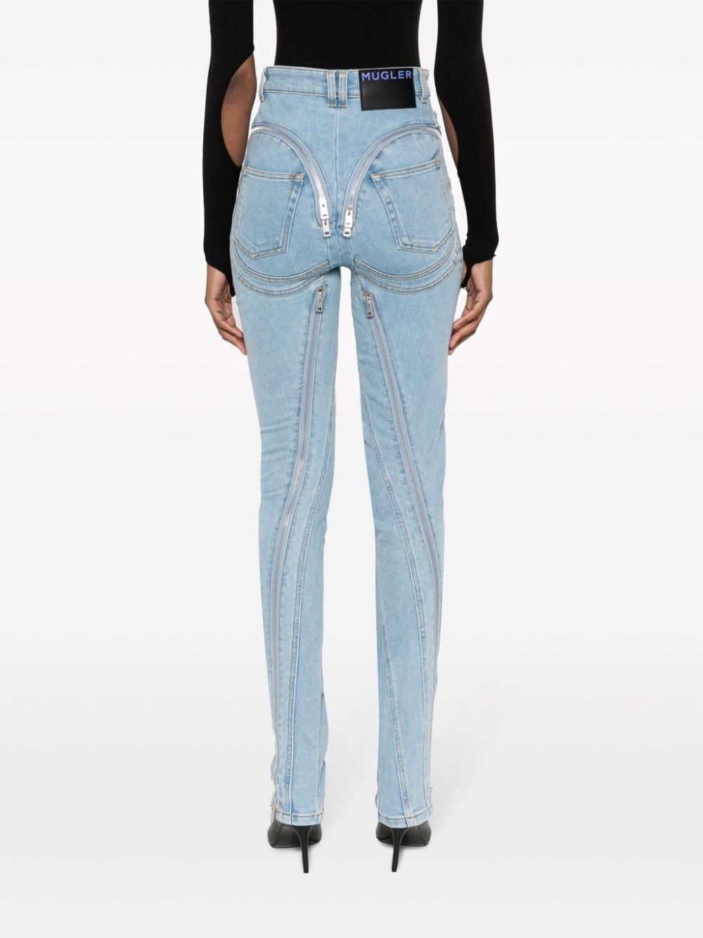 Spiral high-rise zip-embellished skinny jeans - 4