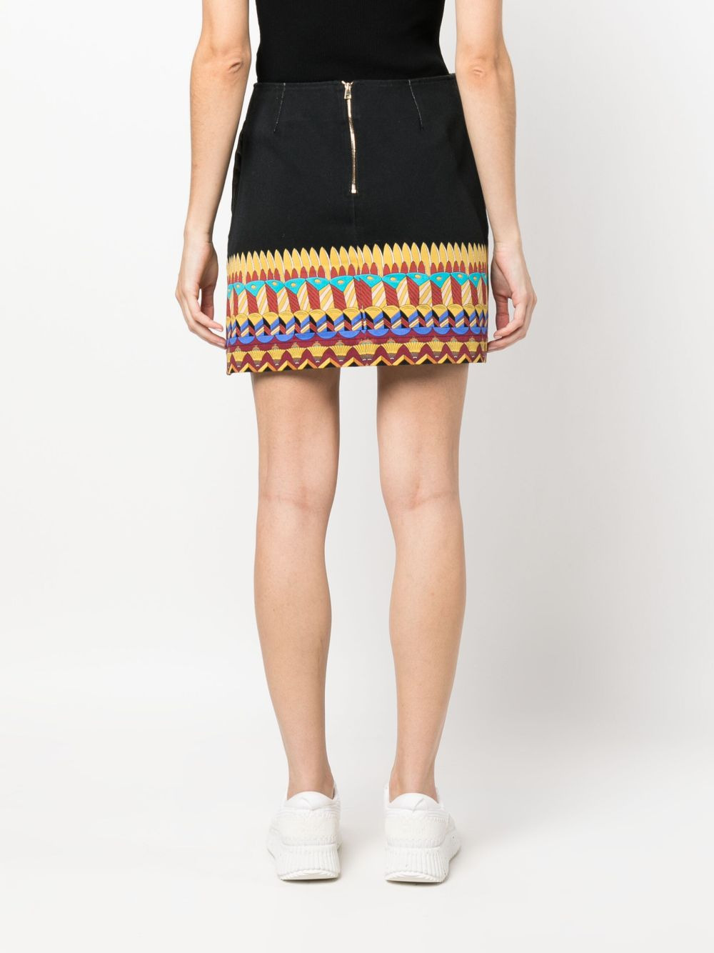 geometric-print cotton-twill miniskirt - 4