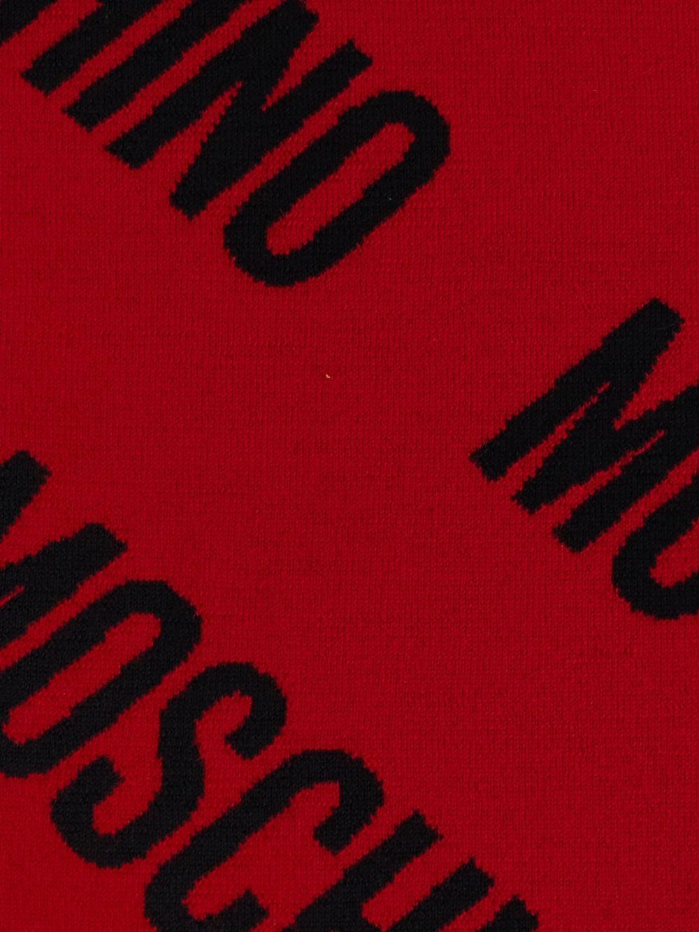 logo-pattern wool scarf - 2