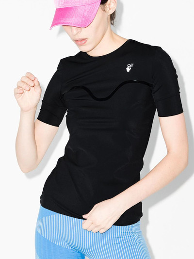 Off-White sheer-back logo-print T-shirt outlook