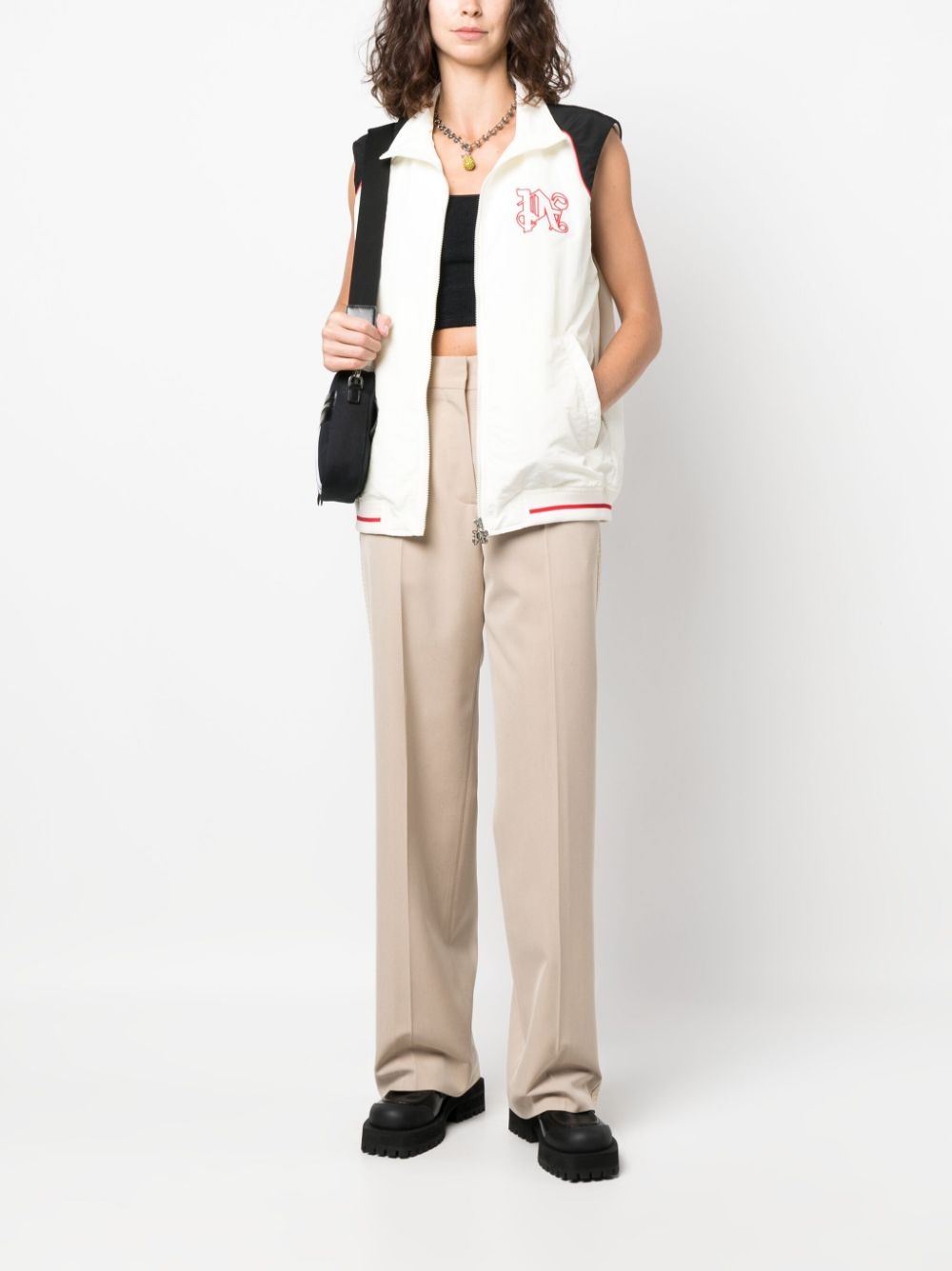 crochet-stripe cotton trousers - 2