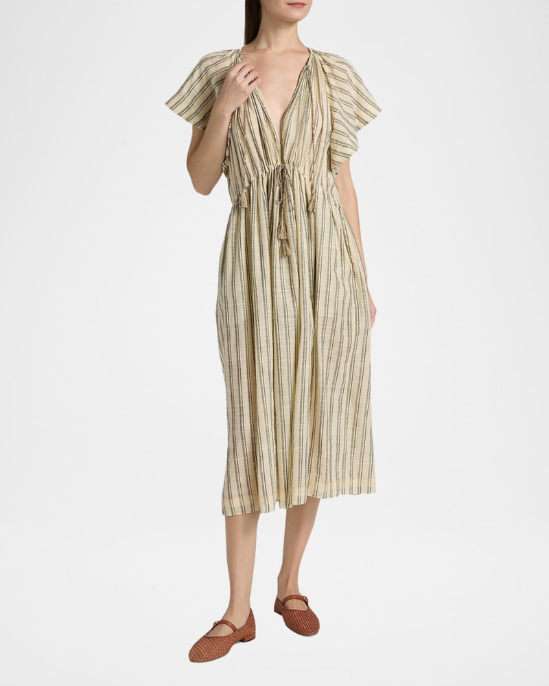 ULLA JOHNSON Ariane Striped Coverup Dress outlook