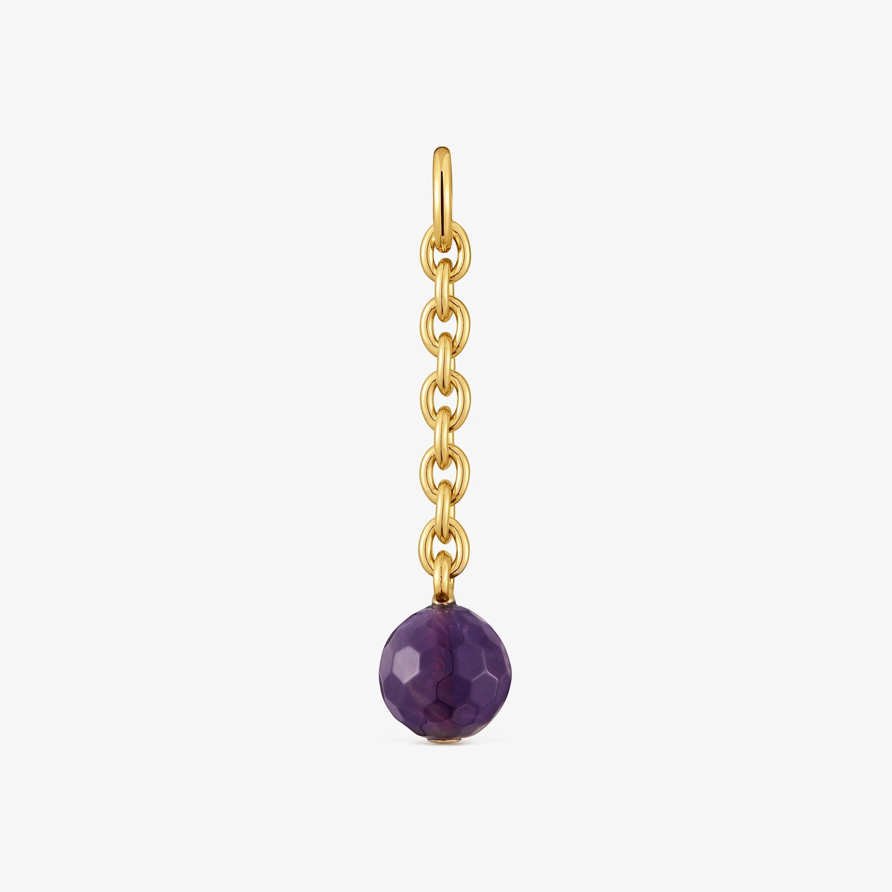 Hold Oval Pendant with 18K gold vermeil and amethyst - 1