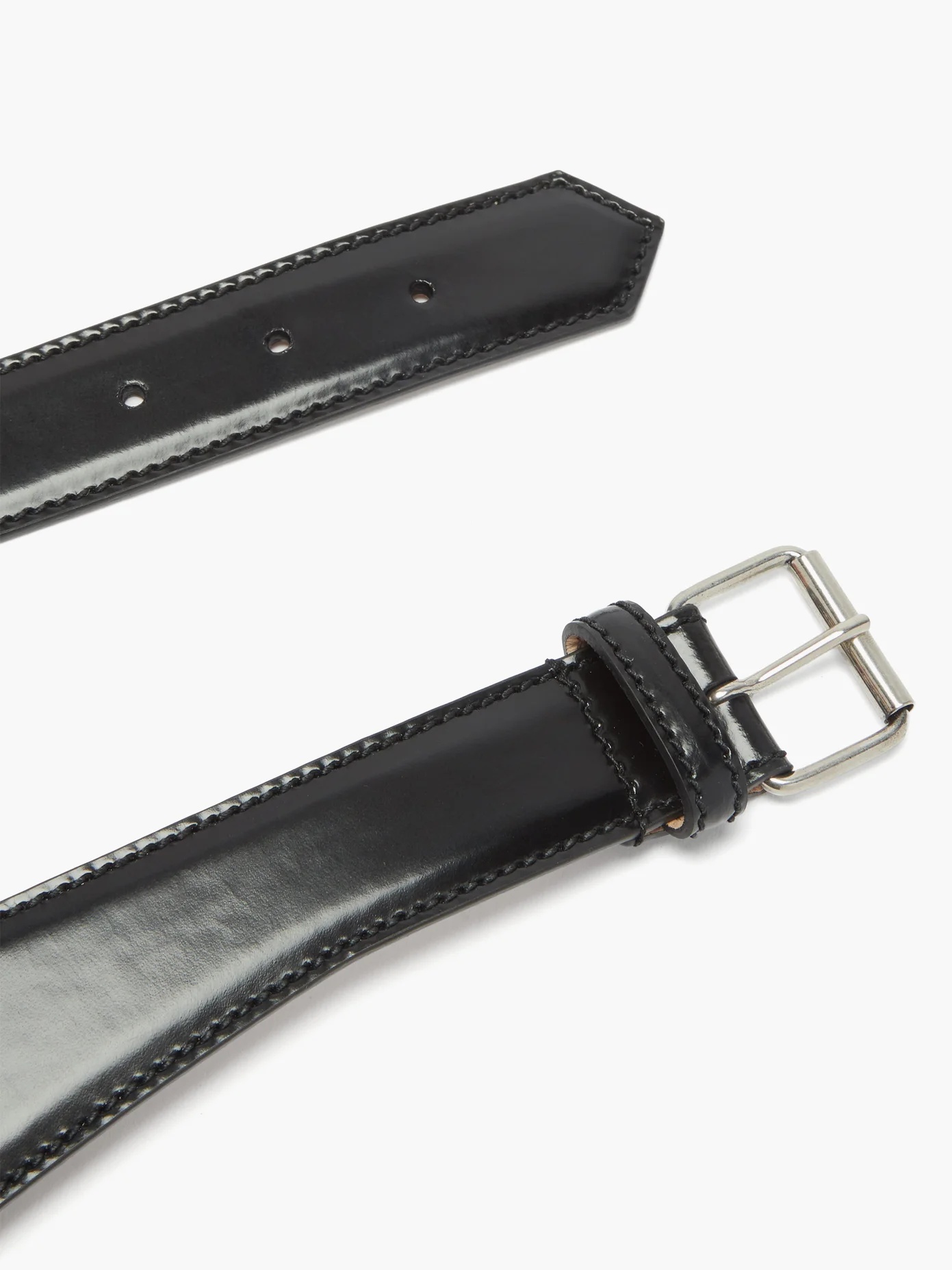 Curved leather belt - 5