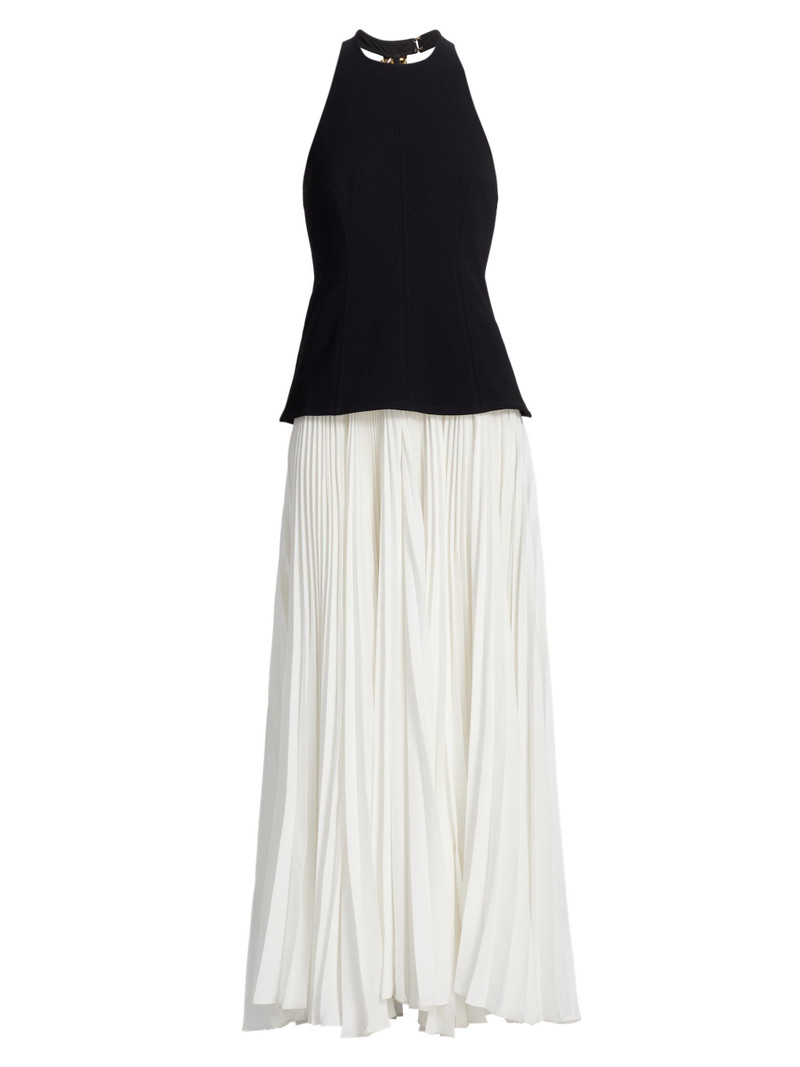 Women's Minhall Pleated A-Line Maxi Dress - Ivory And Black 1