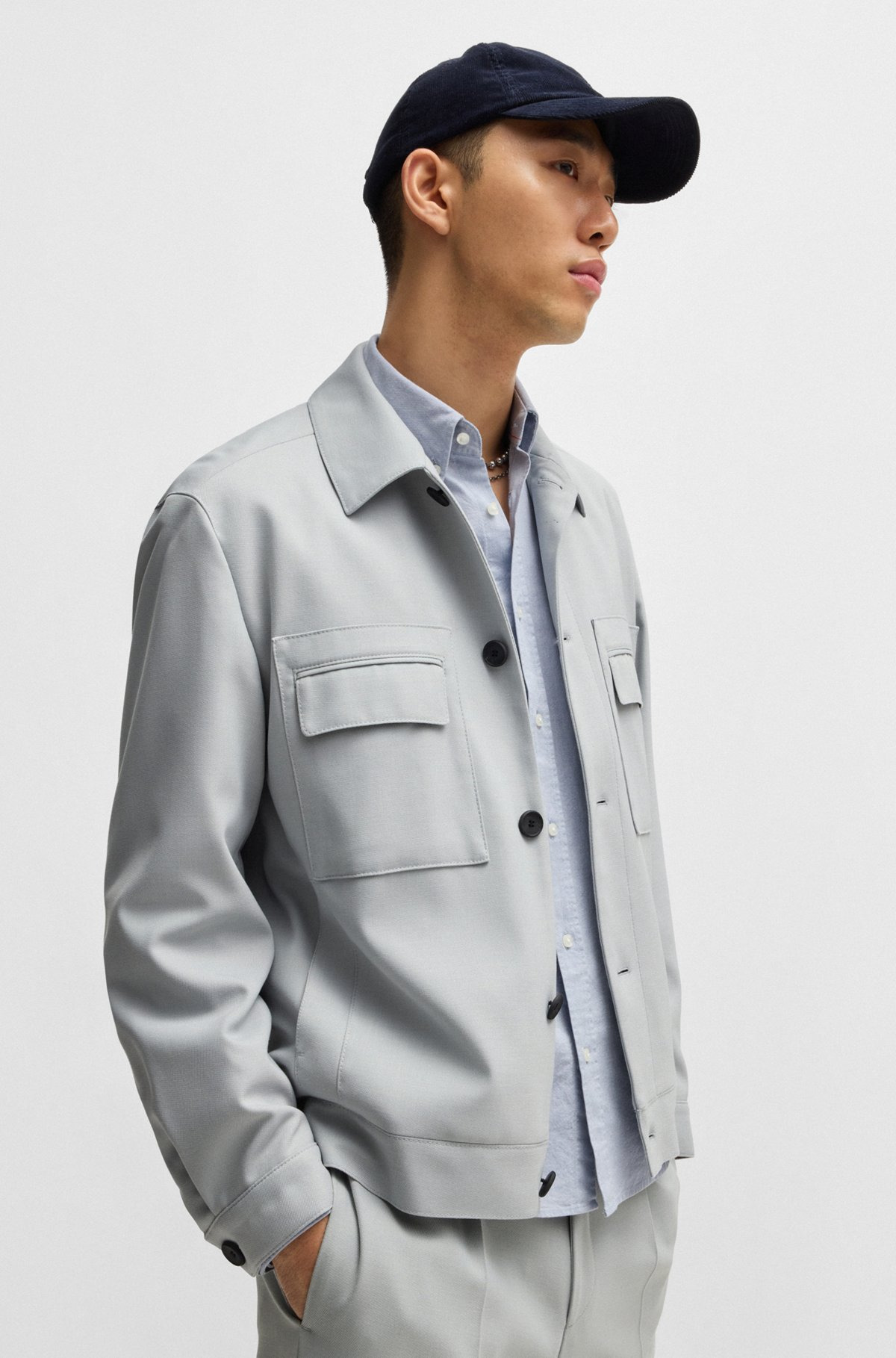 MODERN-FIT JACKET IN STRETCH TWILL - 6