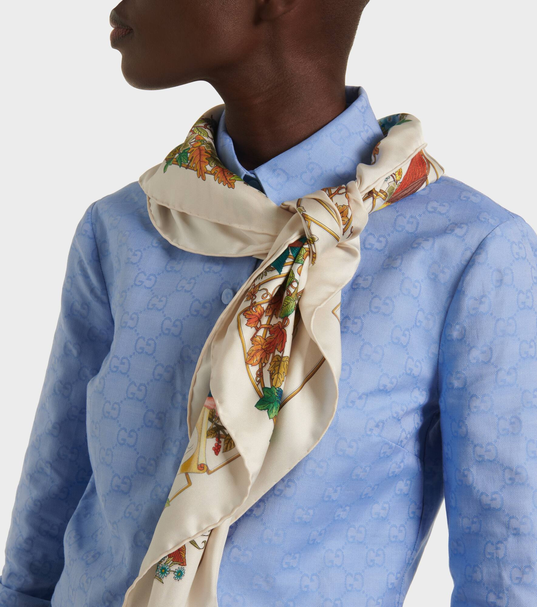Printed silk twill scarf - 3