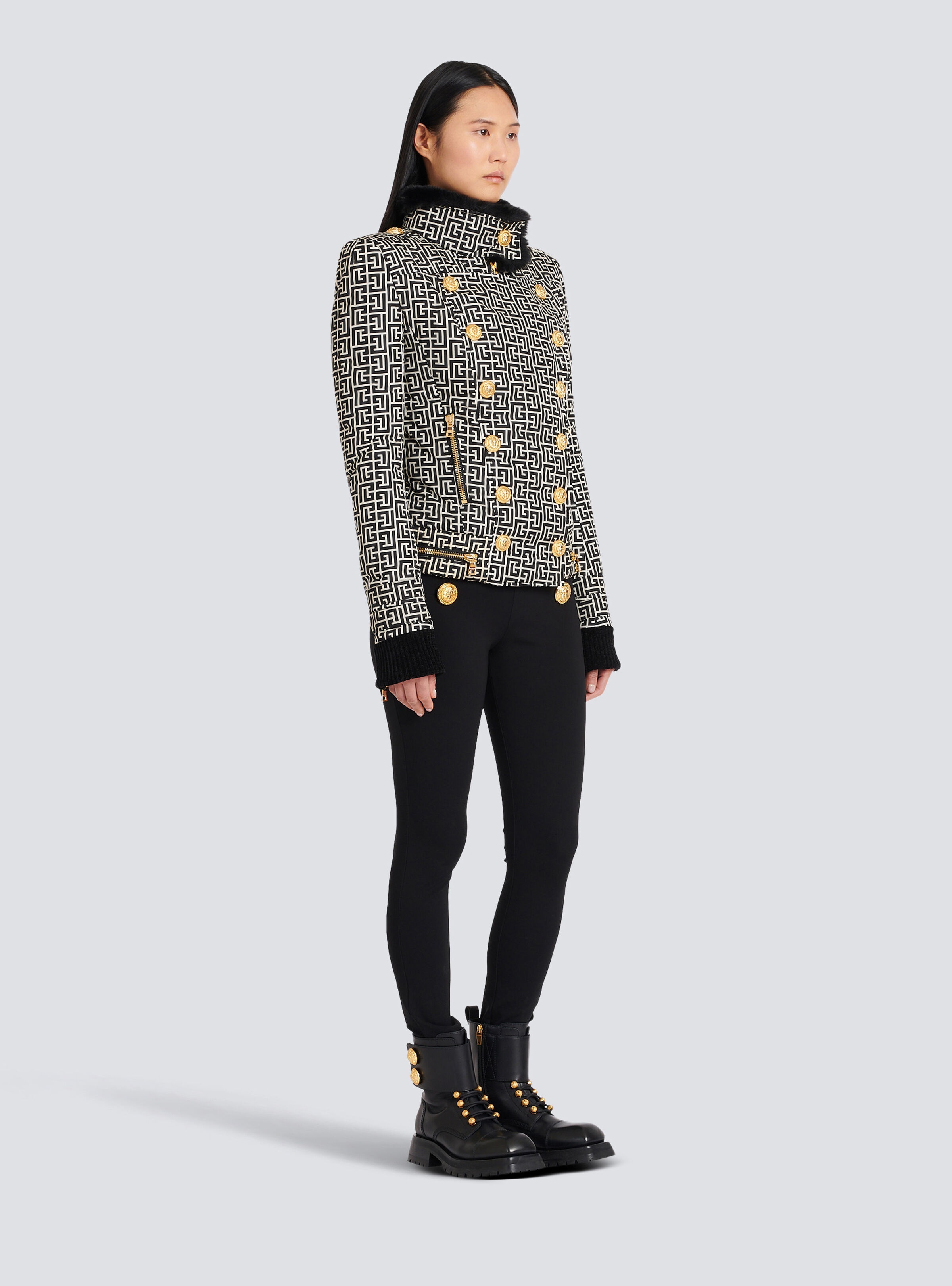 Balmain monogram print jacket - 5