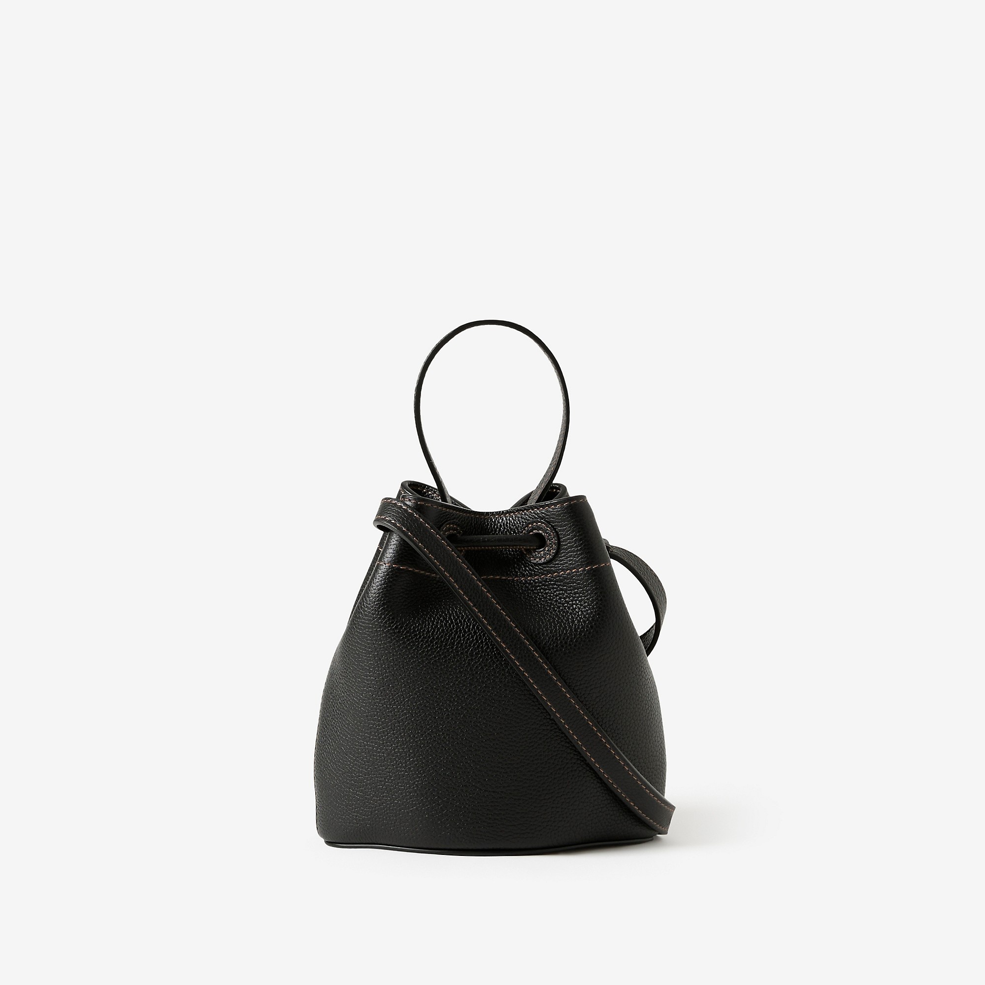 Grainy Leather Mini TB Bucket Bag - 3