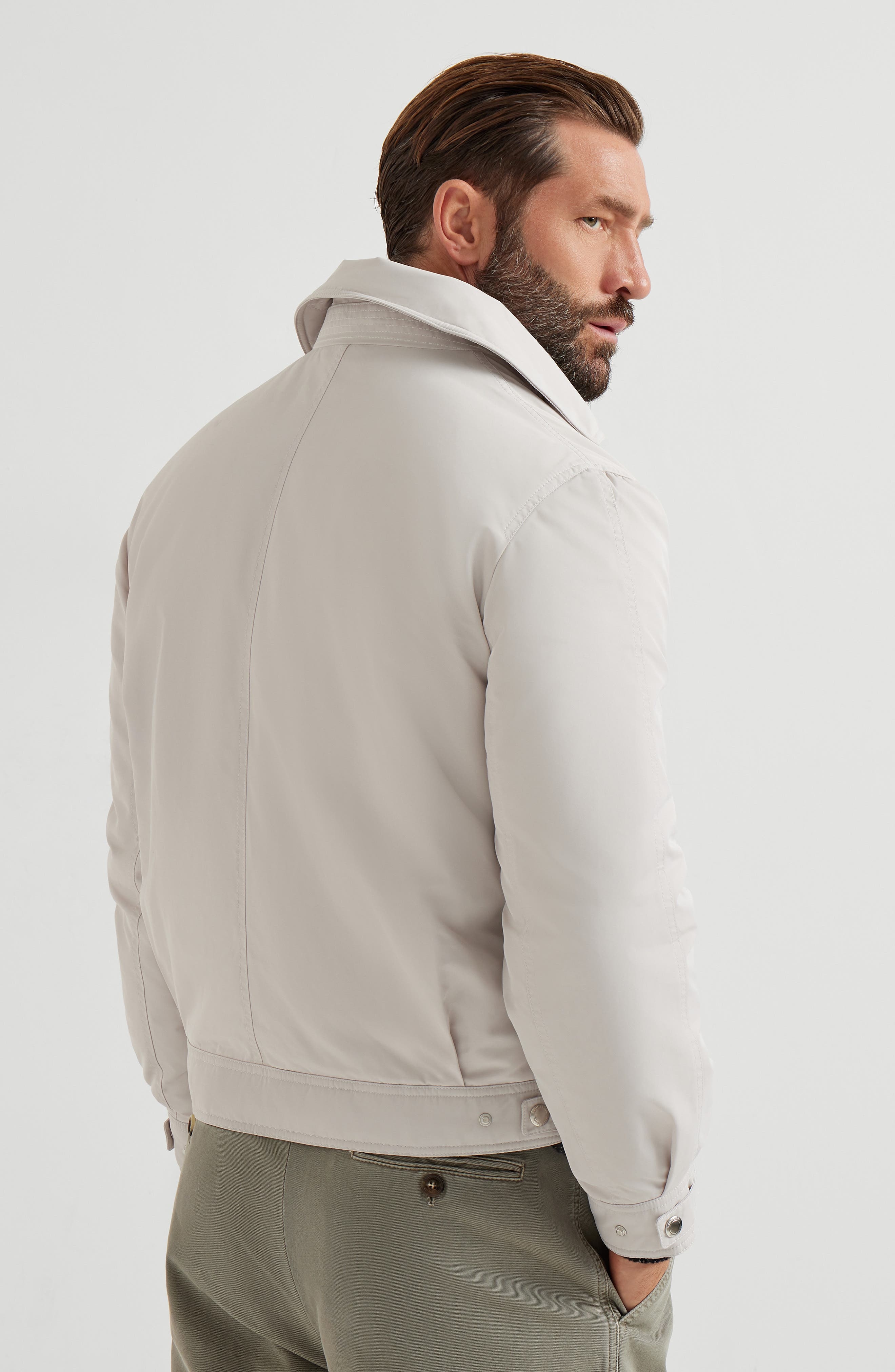 Brunello Cucinelli Bomber jacket with padding in Ivory at Nordstrom - 3