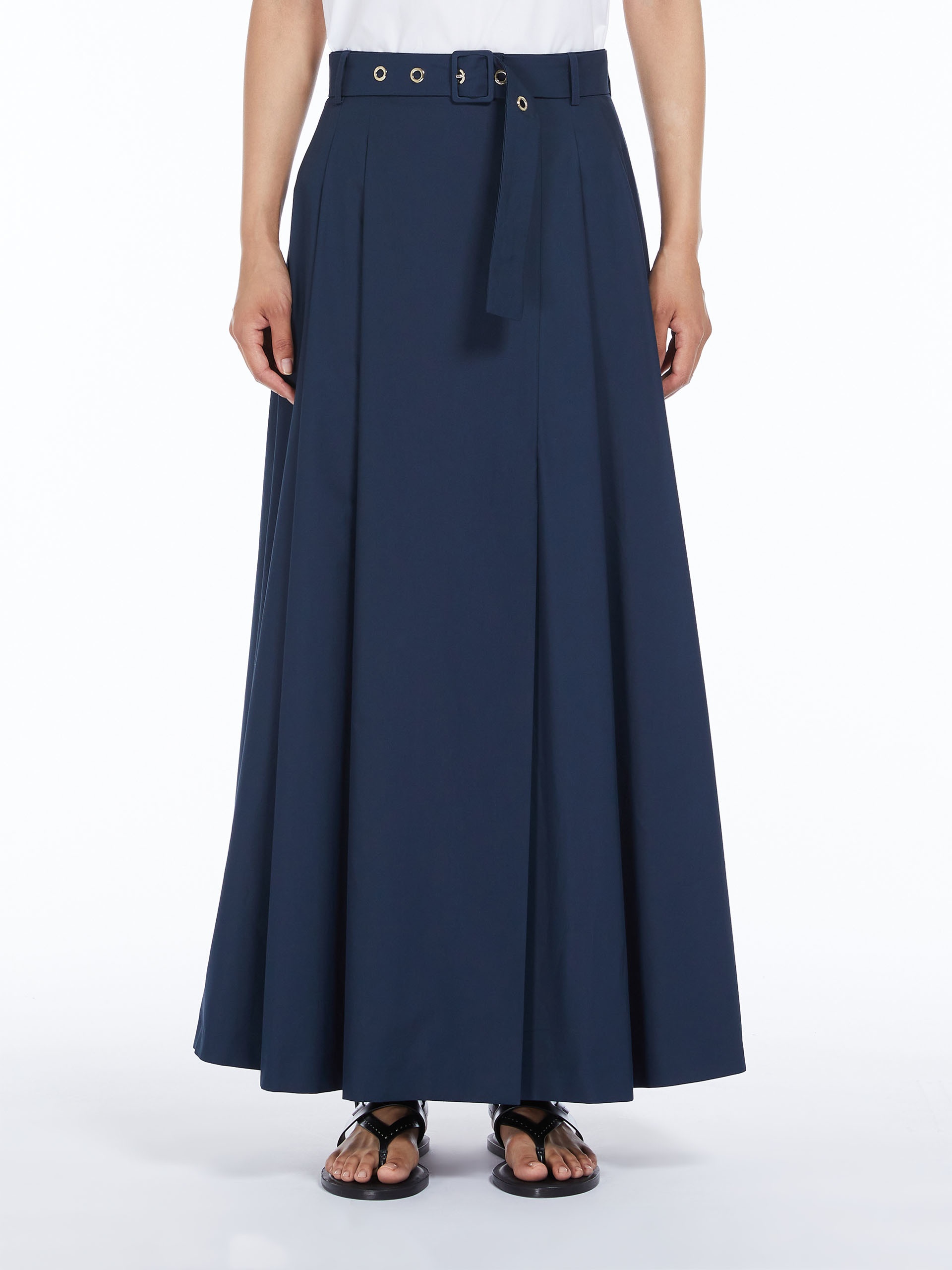 《送料無料 MAX MARA Cotton poplin pleated skirt GILDA Max Mara GILDA Pleated cotton poplin skirt | REVERSIBLE