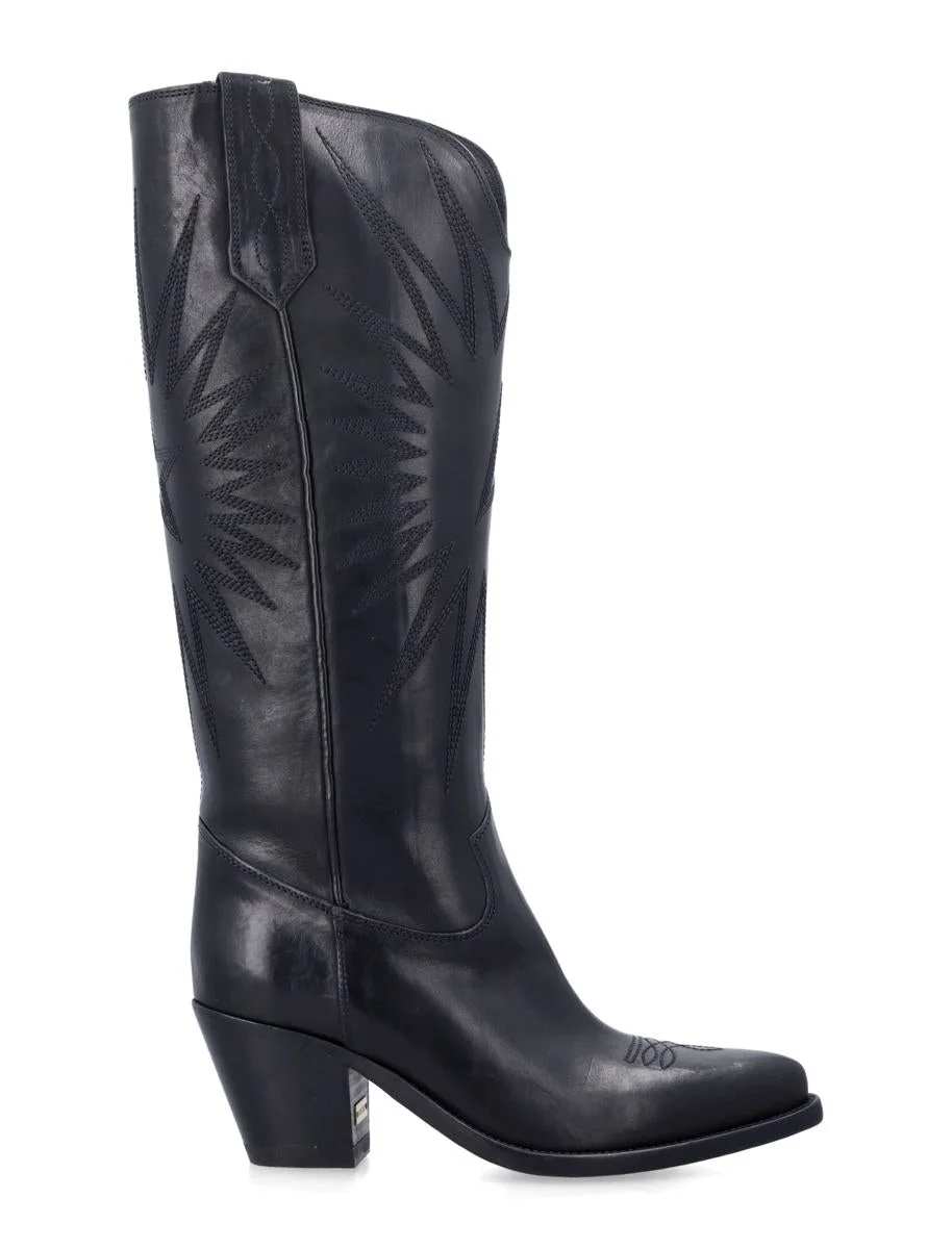 Golden Goose Wish Star Black Leather Boots - 1