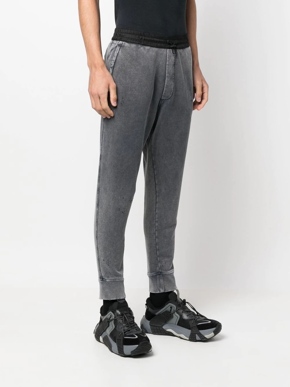 faded distressed track pants - 3