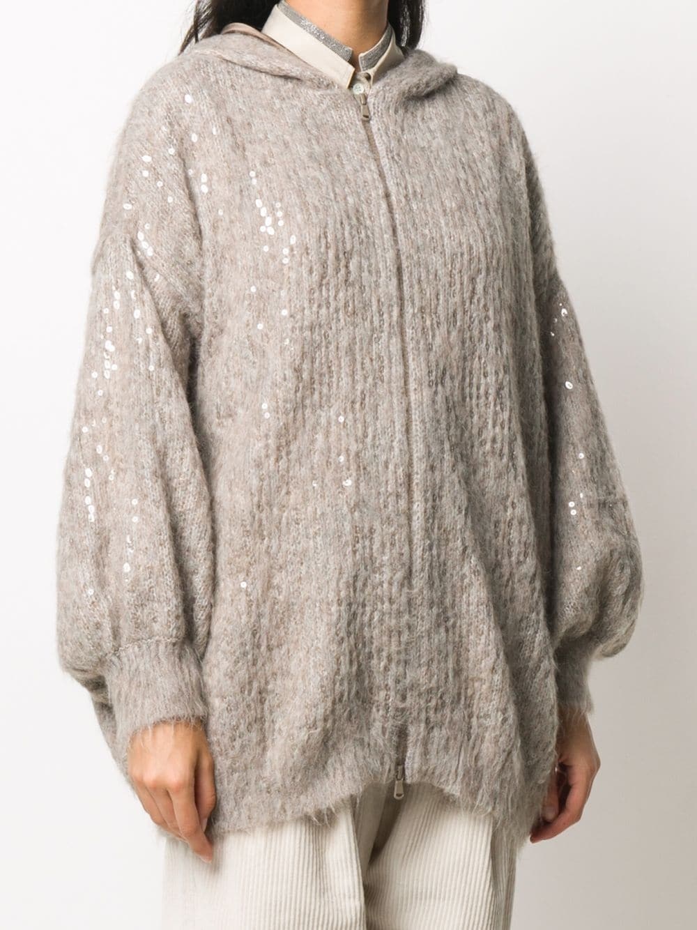 mohair sequin-embellished hoodie - 3