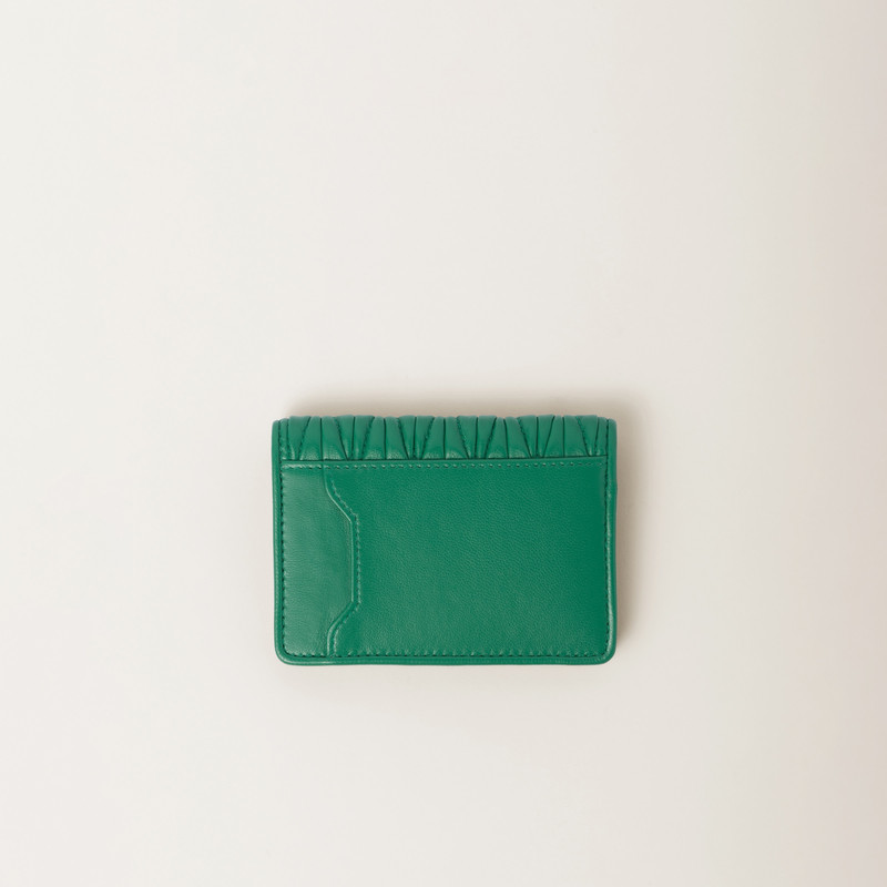 Miu Miu Matelassé nappa leather card holder outlook