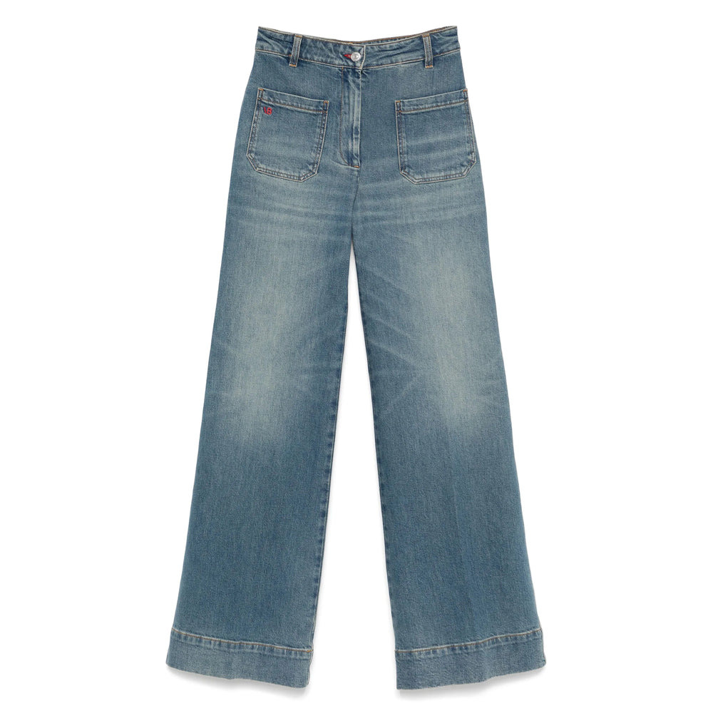 Victoria Beckham Blue Denim - Wide-Leg Jeans Women - 1