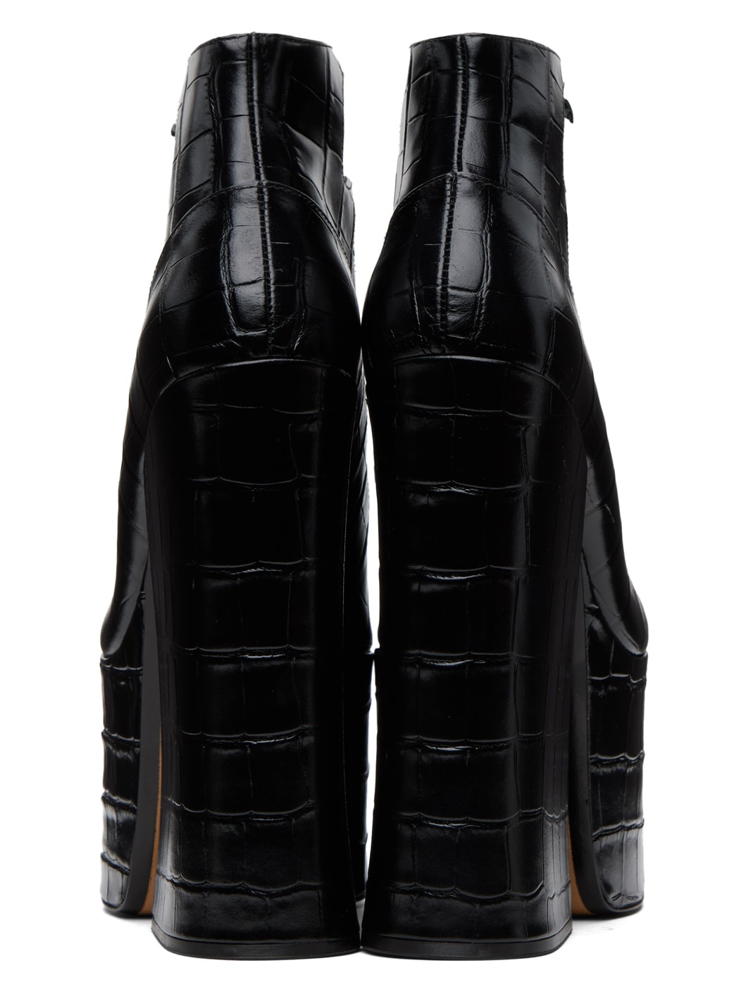 Black 'The Croc Embossed Kiki' Heels - 2