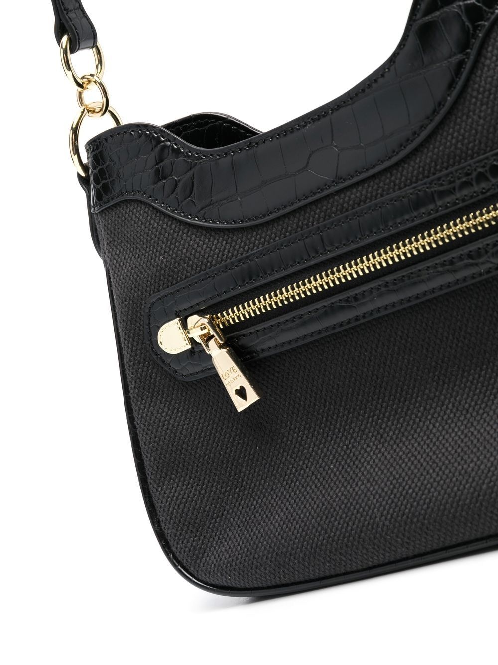 zip-detail logo-plaque shoulder bag - 4