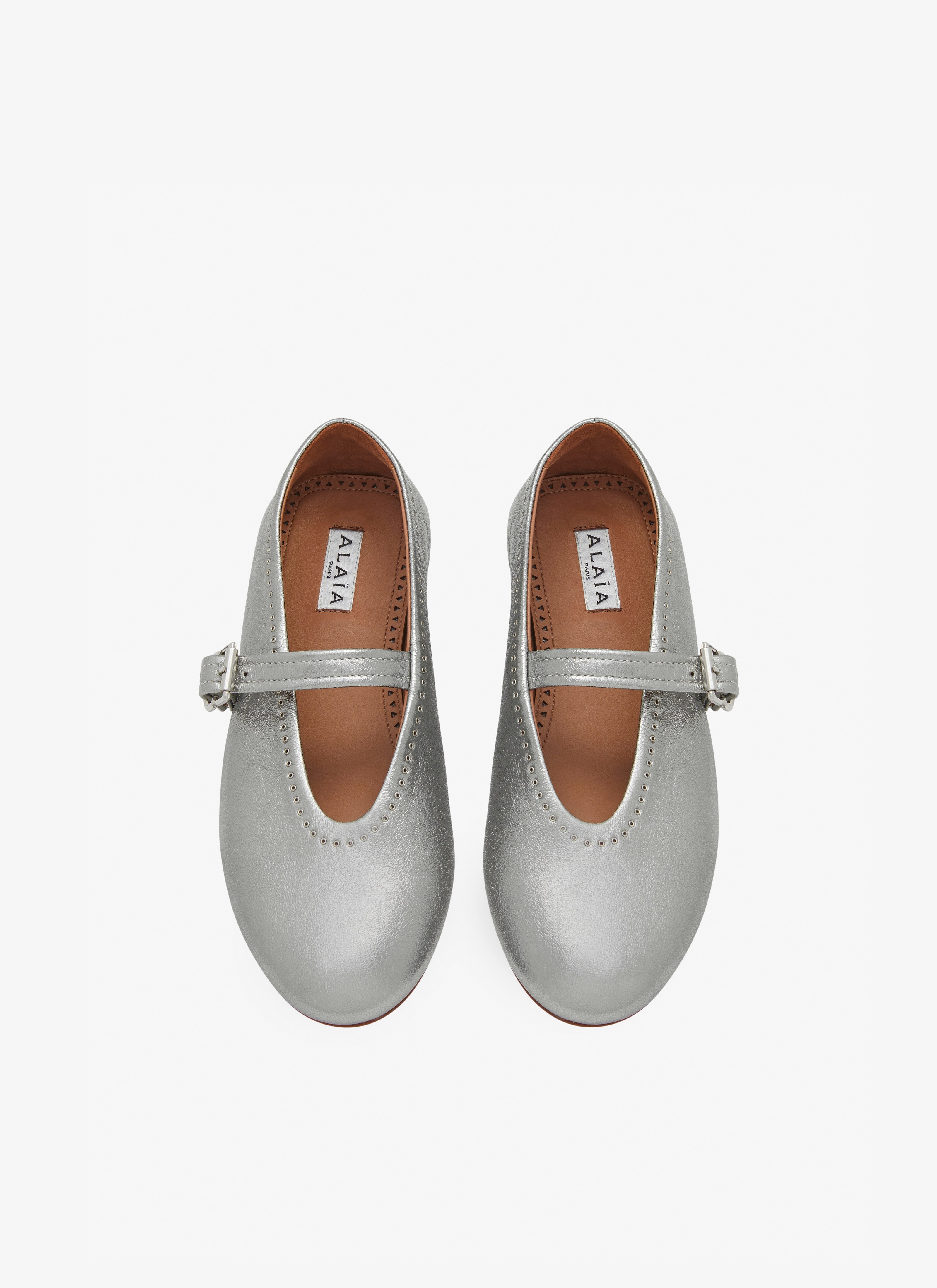 METALLIC LAMBSKIN BALLET FLATS - 2