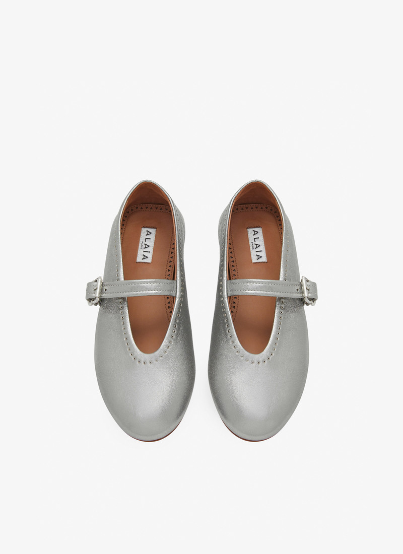 Alaïa METALLIC LAMBSKIN BALLET FLATS outlook
