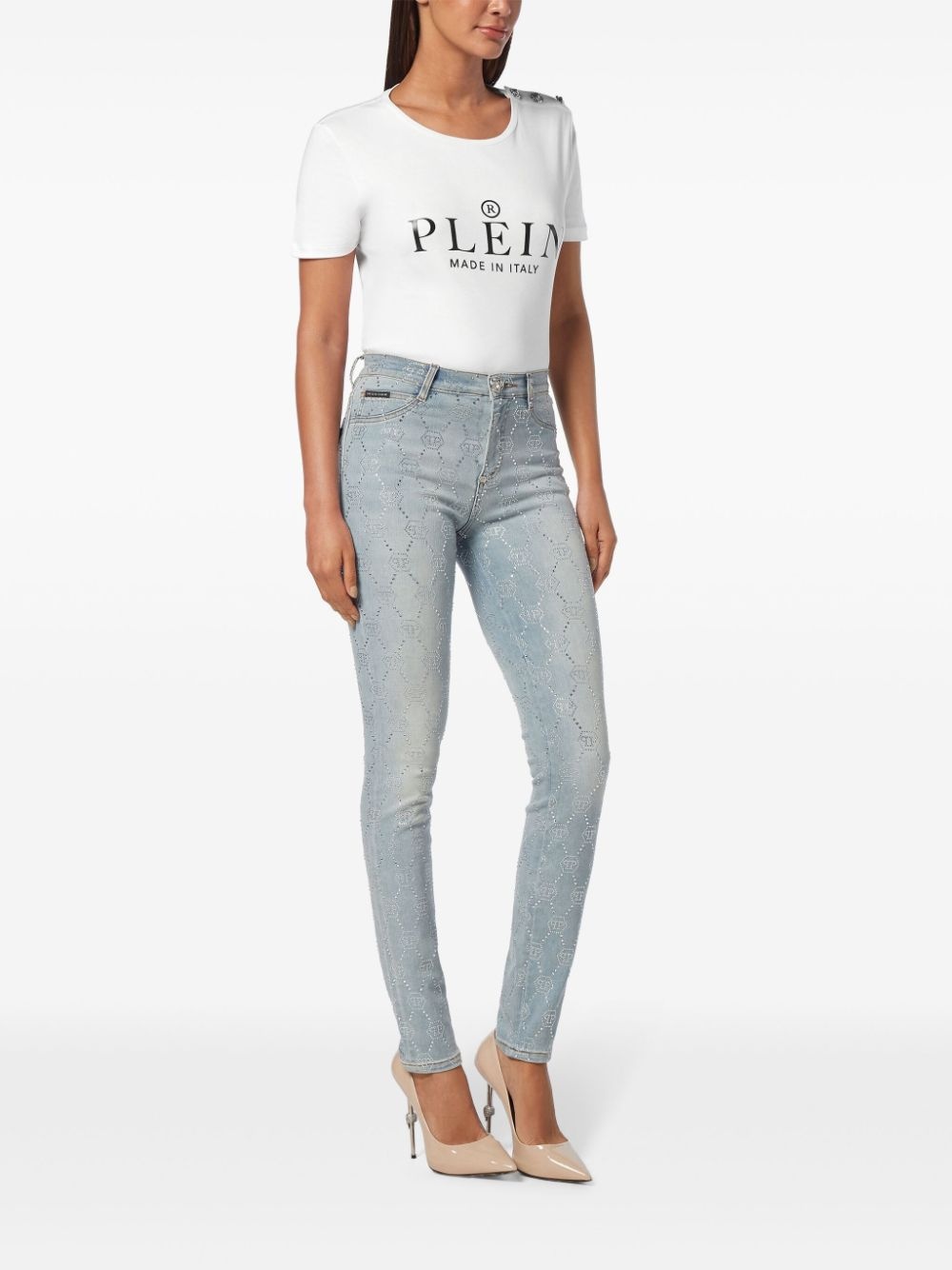 monogram high-waisted jegging trousers - 2