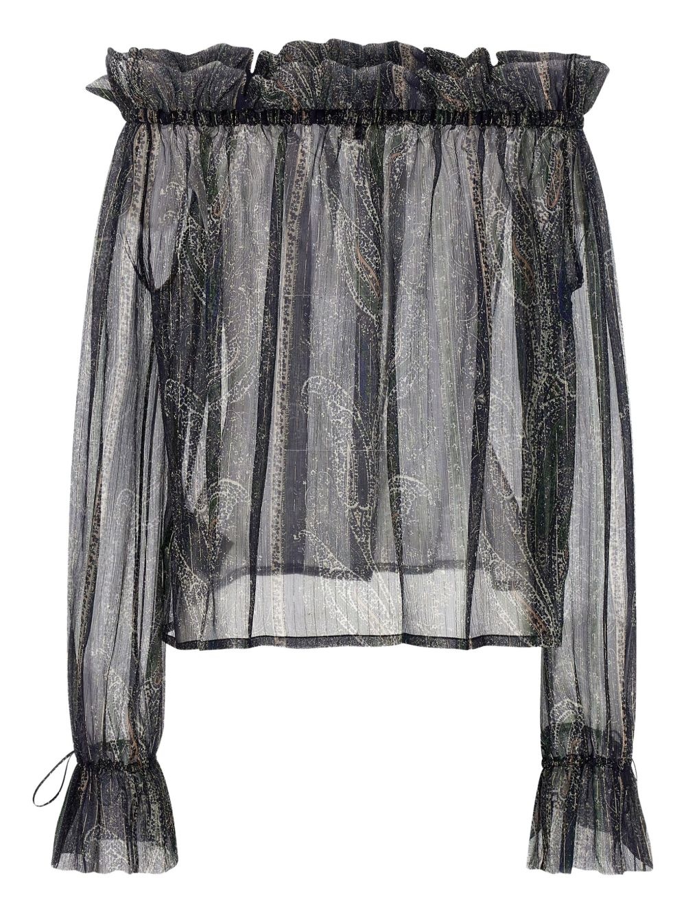 lurex-detail blouse - 2