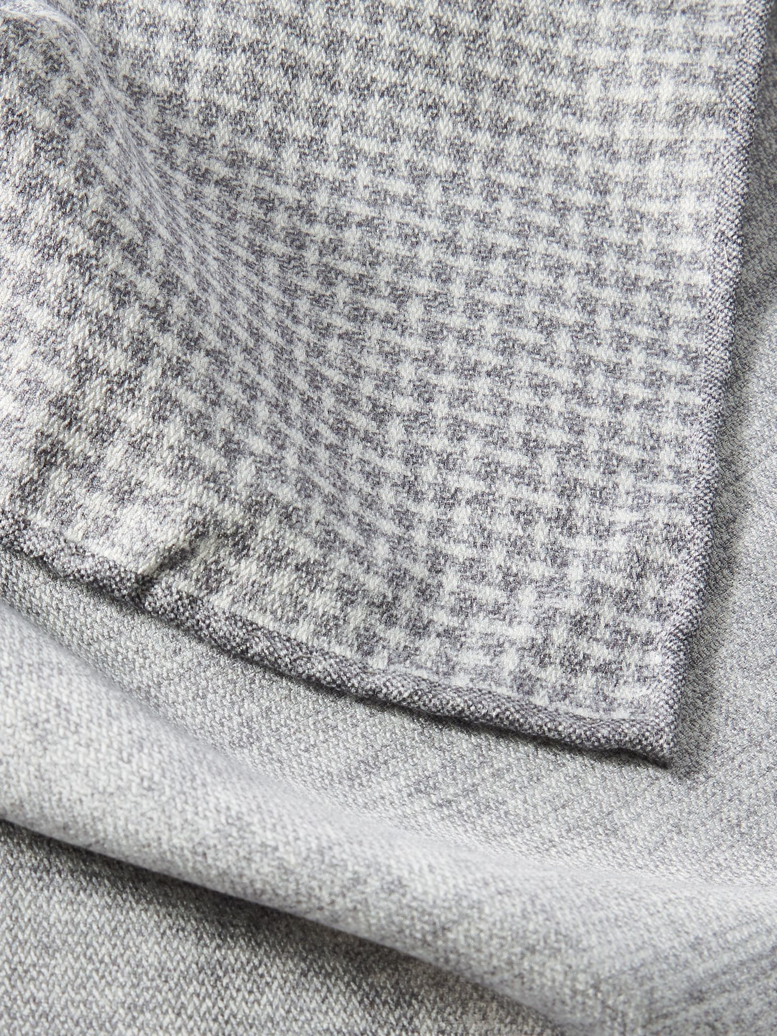 Checked Silk-Jacquard Pocket Square Gray - 3
