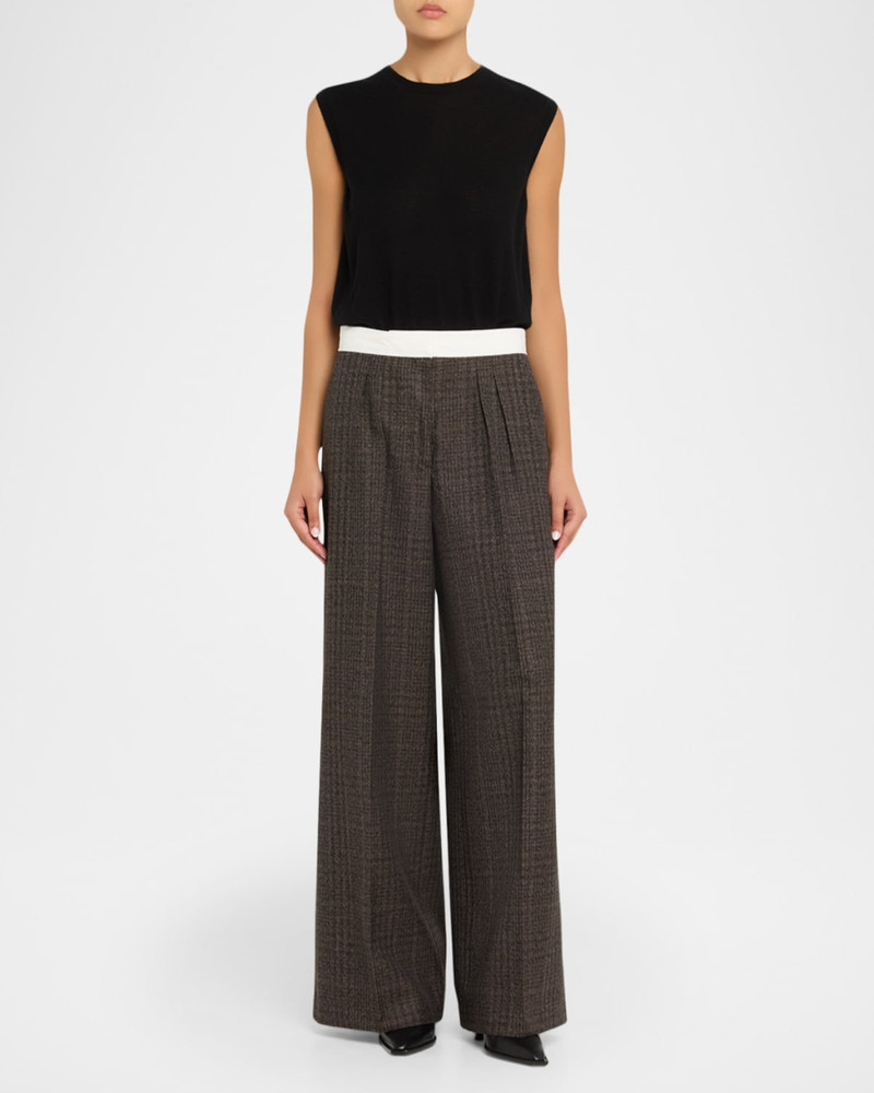 OFFICINE GÉNÉRALE Elia Plaid Italian Wool Trousers outlook