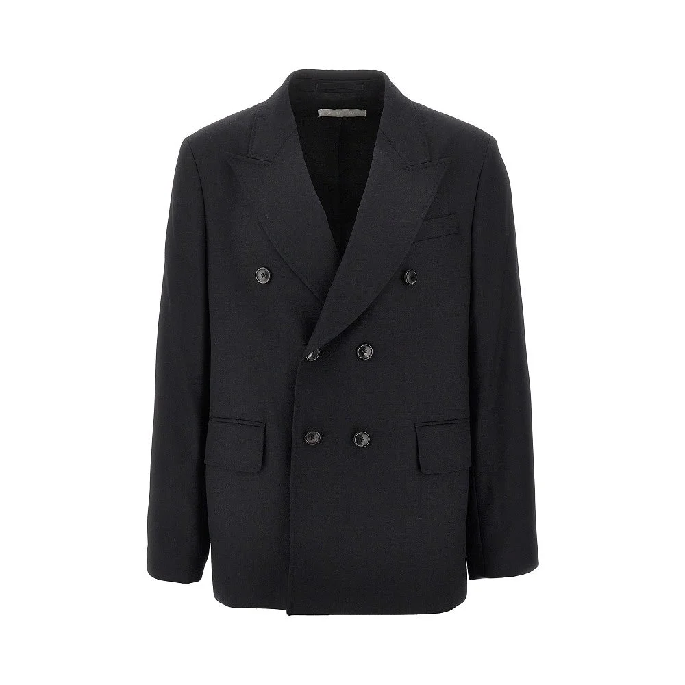 WOOL UNCONSTRUCTED DOUBLE-BREASTED BLAZER - 1