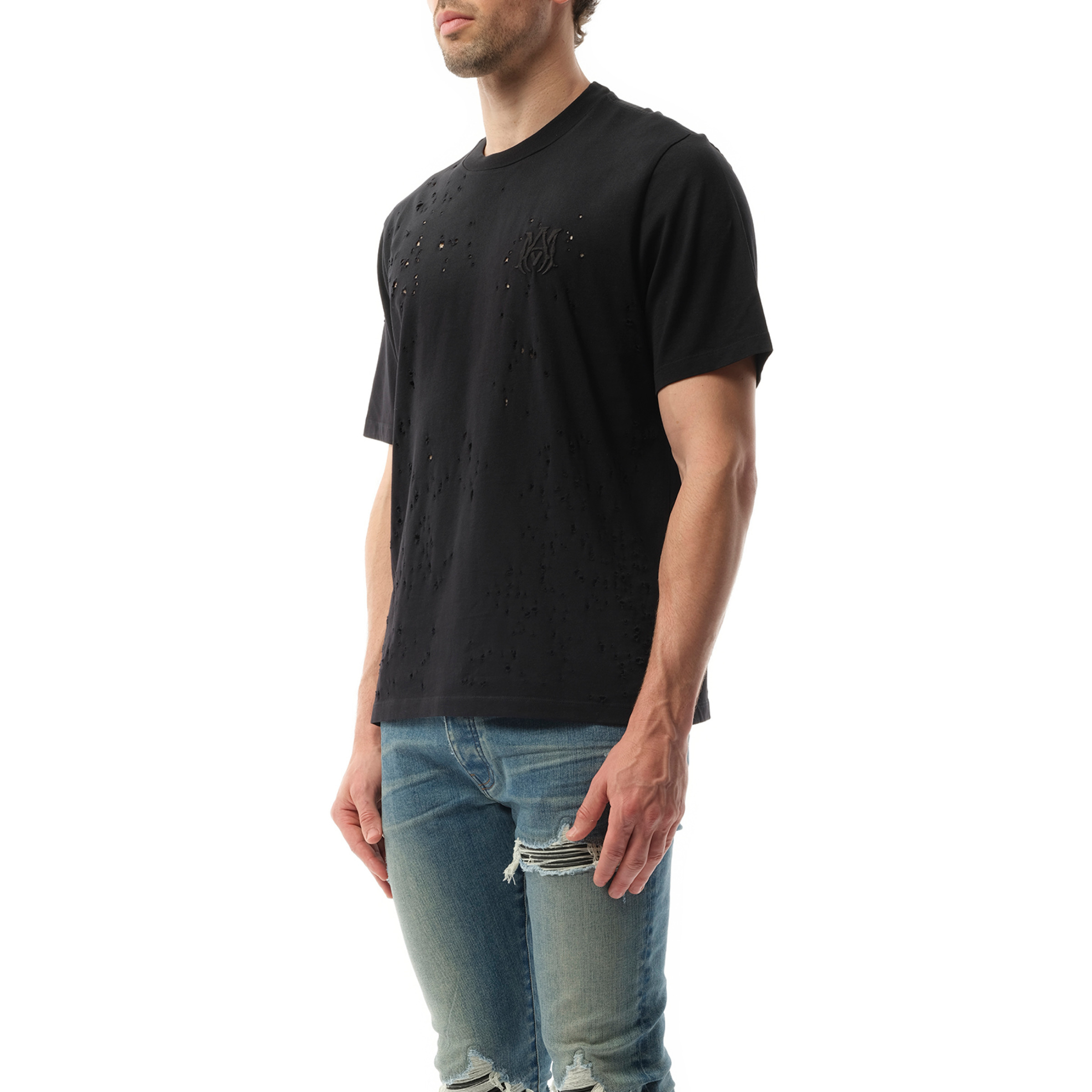 MA Shotgun Embroidered T-Shirt in Black - 5
