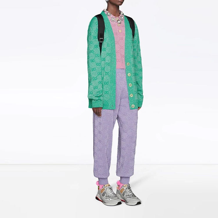 (WMNS) Gucci GG Sparkling Wool Cardigan 'Mint' 599271-XKA5X-3136 - 4