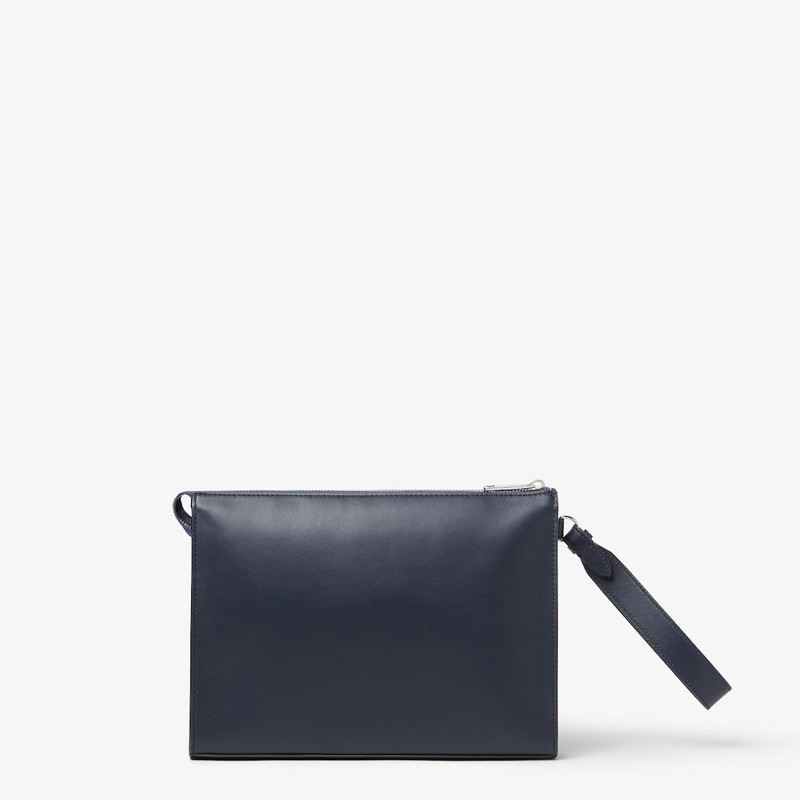 FF Squared Clutch Midnight blue leather and dark blue FF Canvas pouch 3