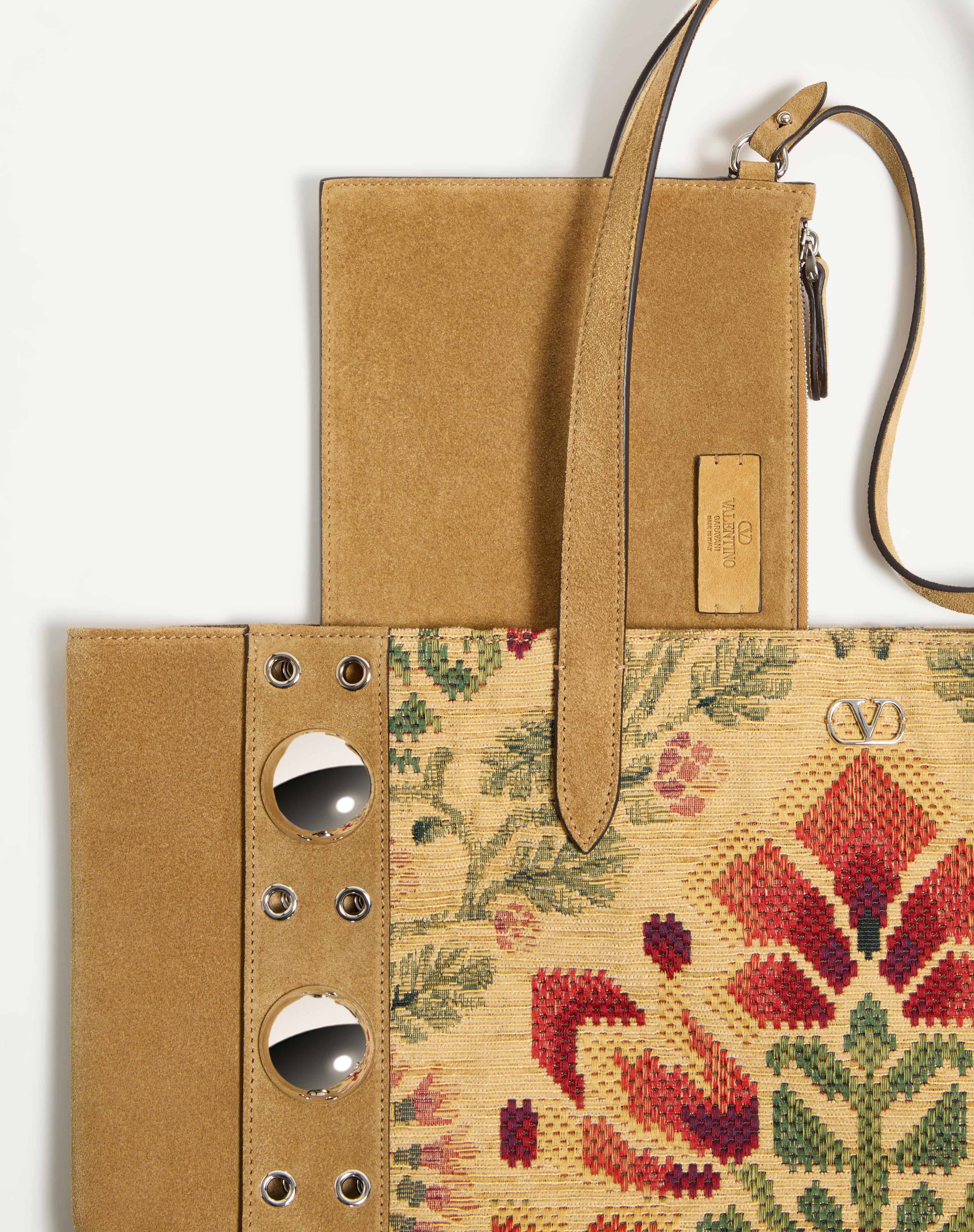 VALENTINO GARAVANI NELLCÔTE MEDIUM SHOPPING BAG IN JACQUARD FABRIC - 8