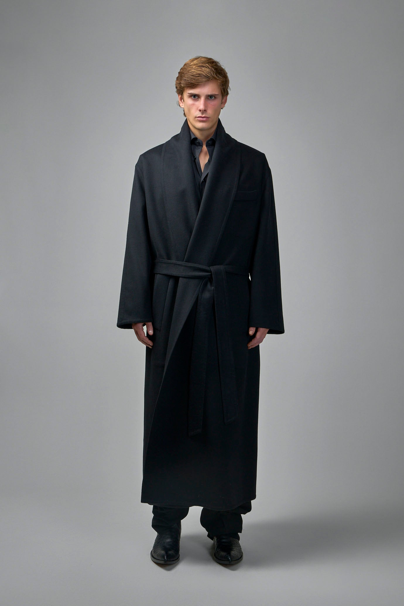 Double Splittable Wool Cashmere Shawl Coat - 2