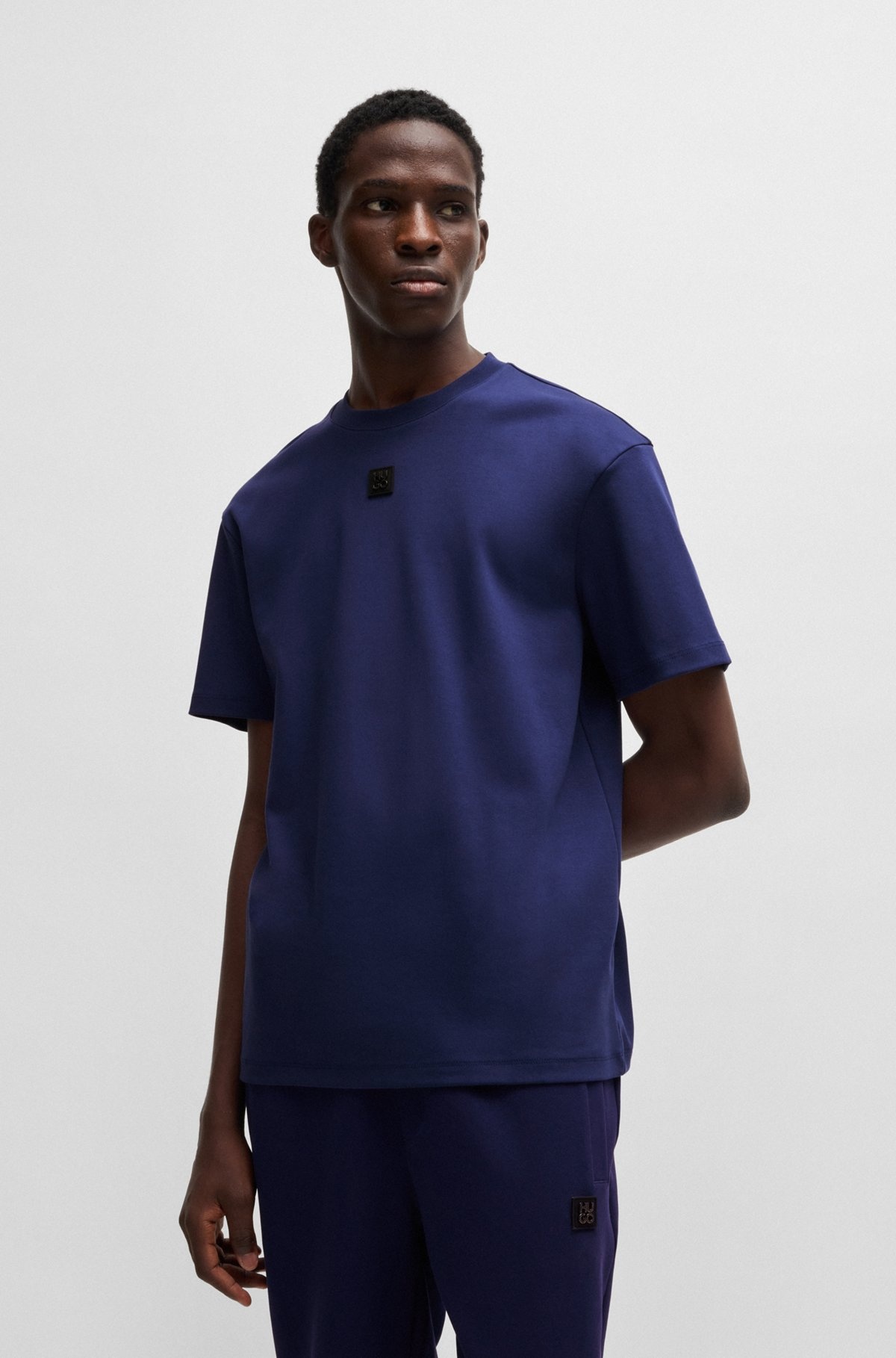 INTERLOCK-COTTON REGULAR-FIT T-SHIRT WITH STACKED LOGO - 2