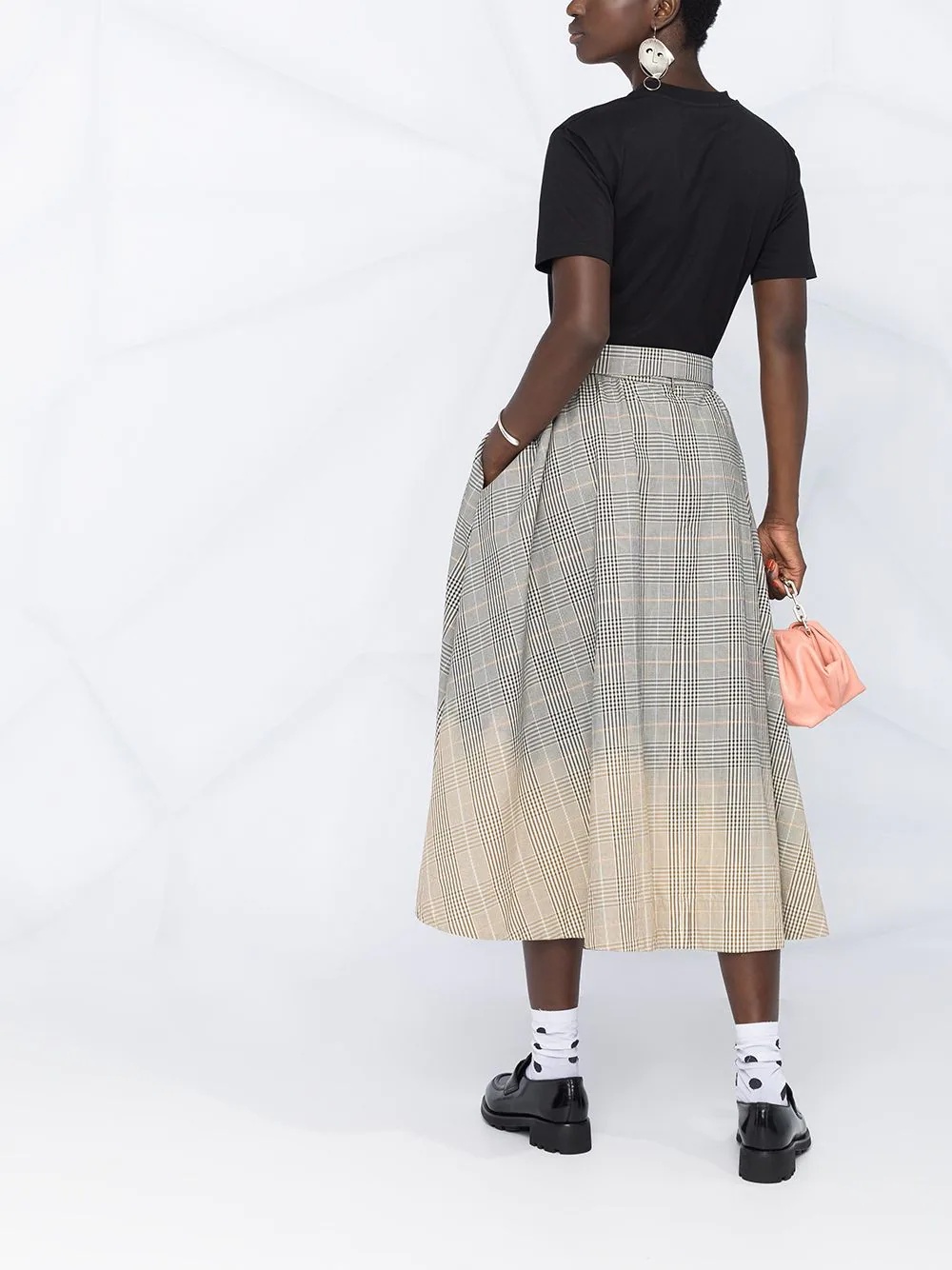 faded check midi skirt - 6