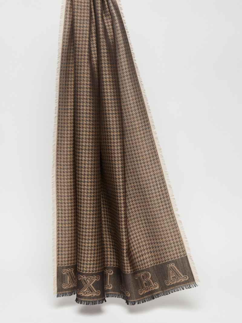 PEPATO Houndstooth silk and wool stole - 1