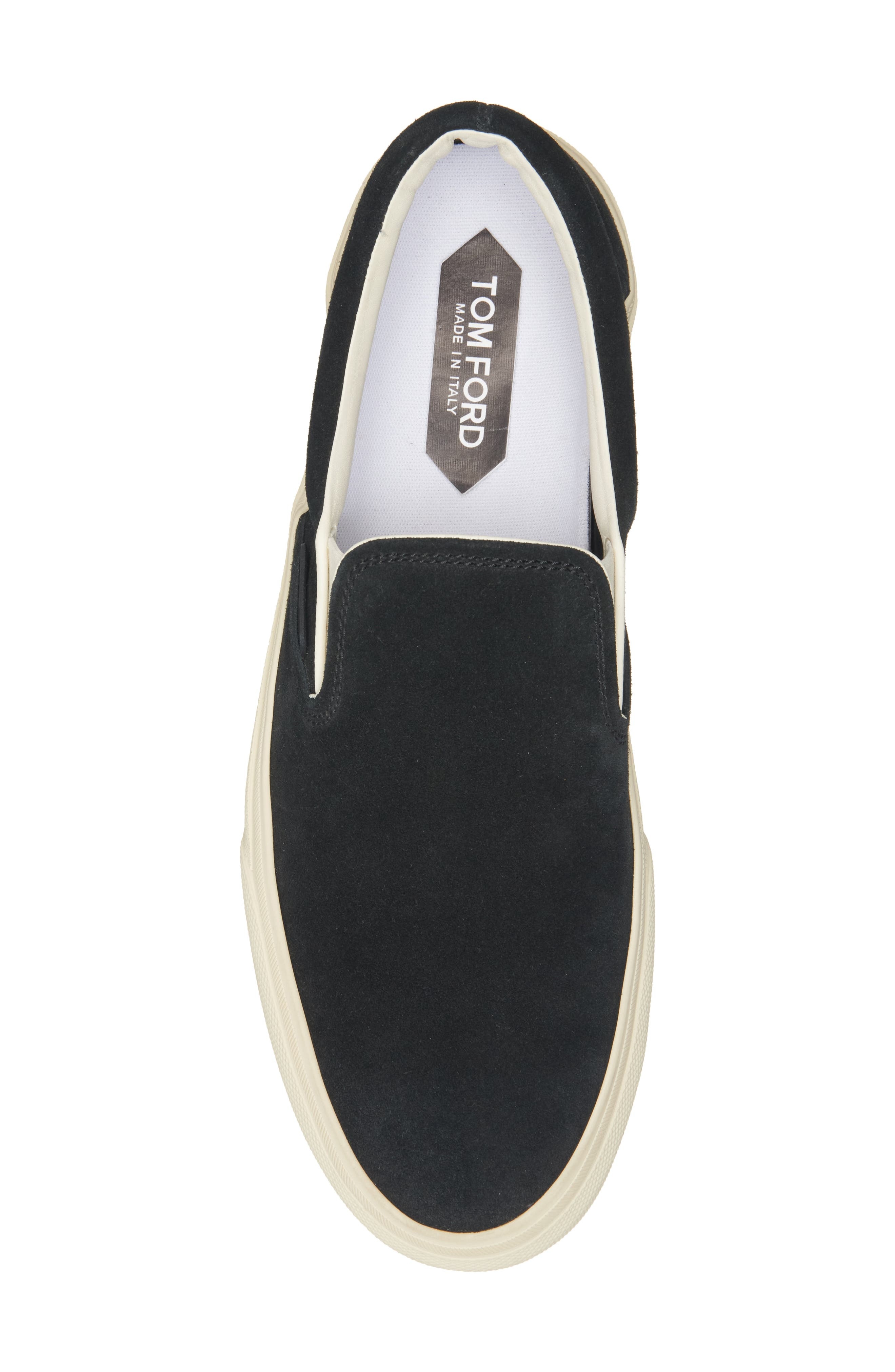TOM FORD Jude Suede Slip-On Sneaker in 3Nw02 Black/Cream at Nordstrom - 5